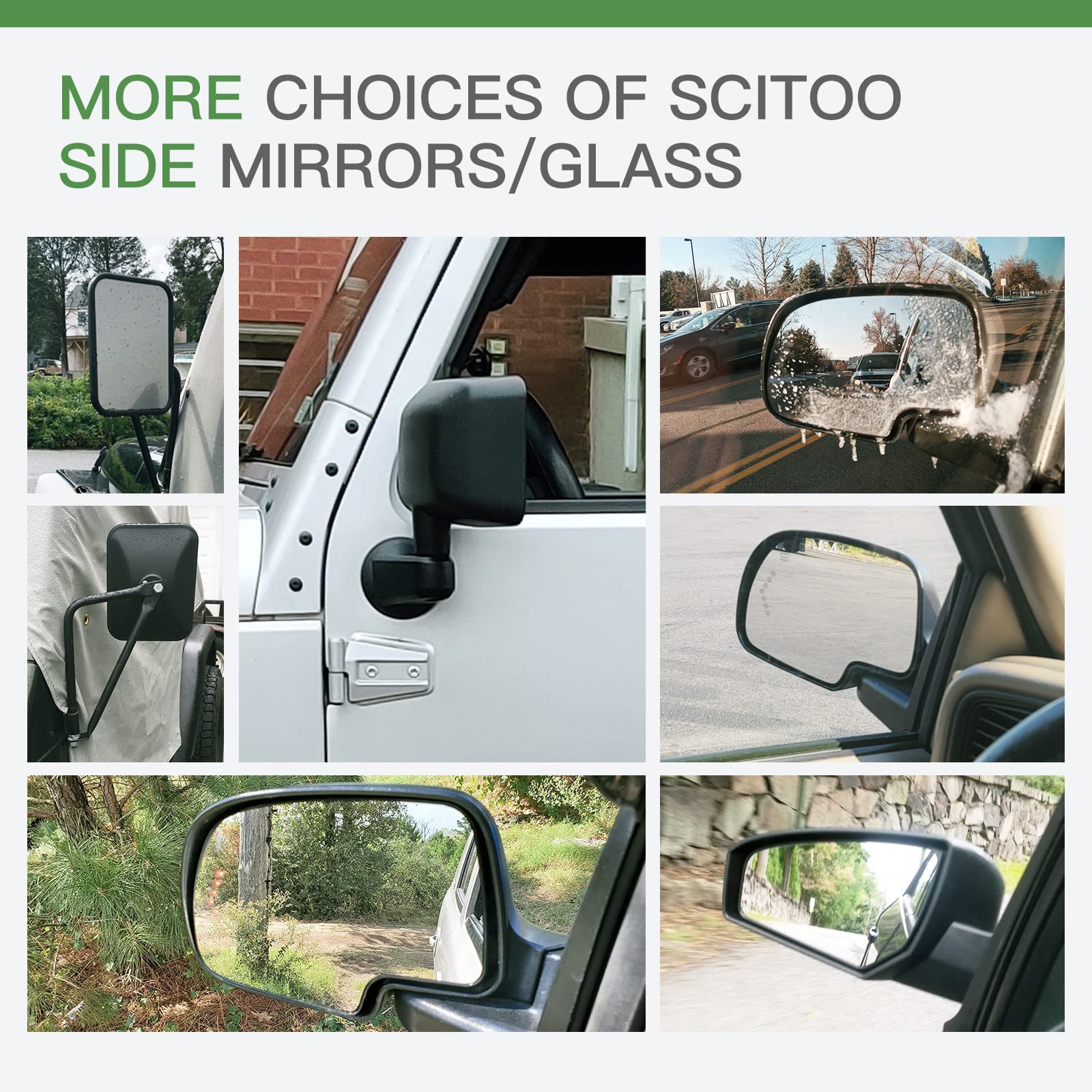 Scitoo Exterior Mirror Replacement Glass Lens Manual Fit 1999-2006 For Chevy Silverado Suburban For Gmc Sierra Yukon Driver Left