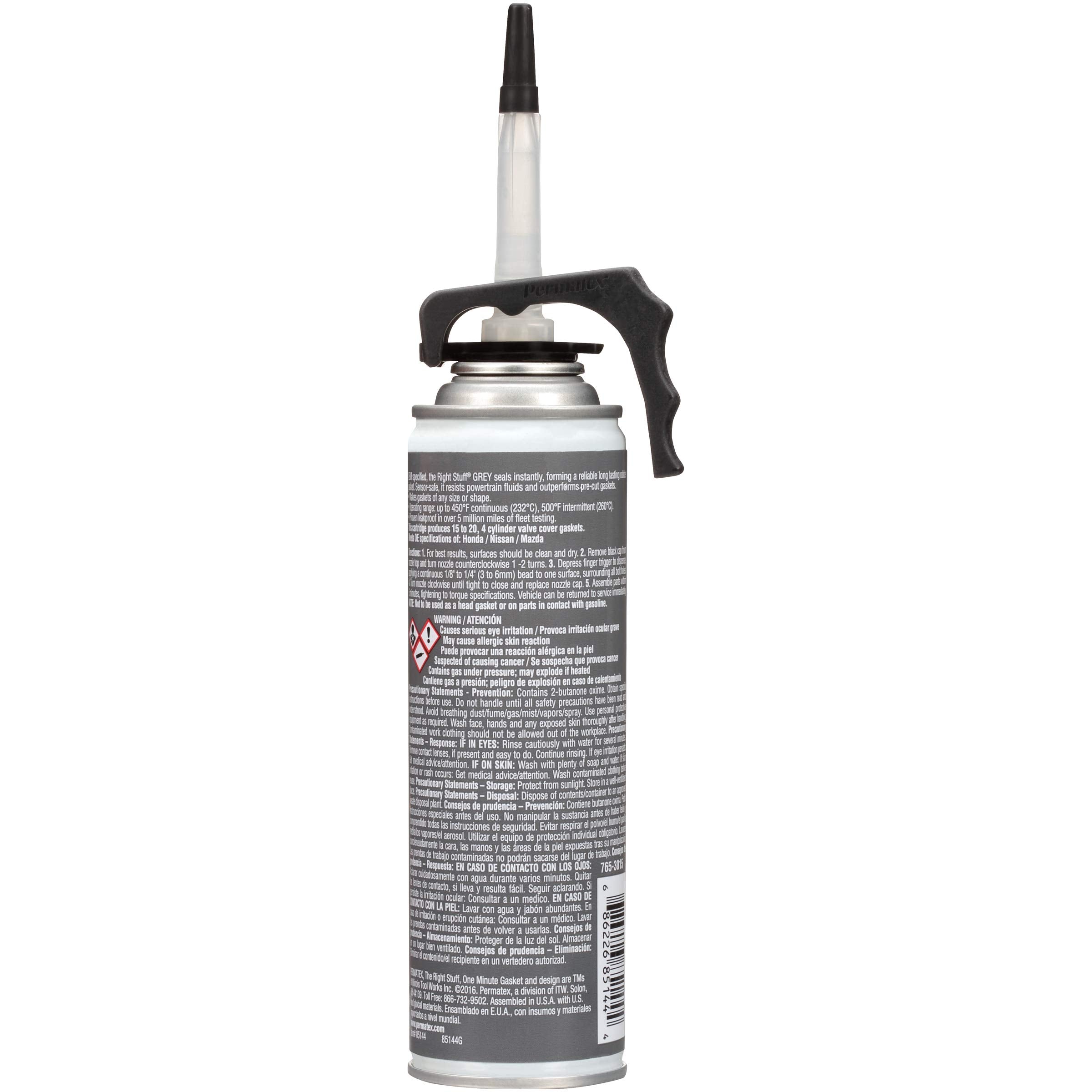 Permatex 85144 The Right Stuff 1 Minute Grey Gasket Maker, 7.5 Oz