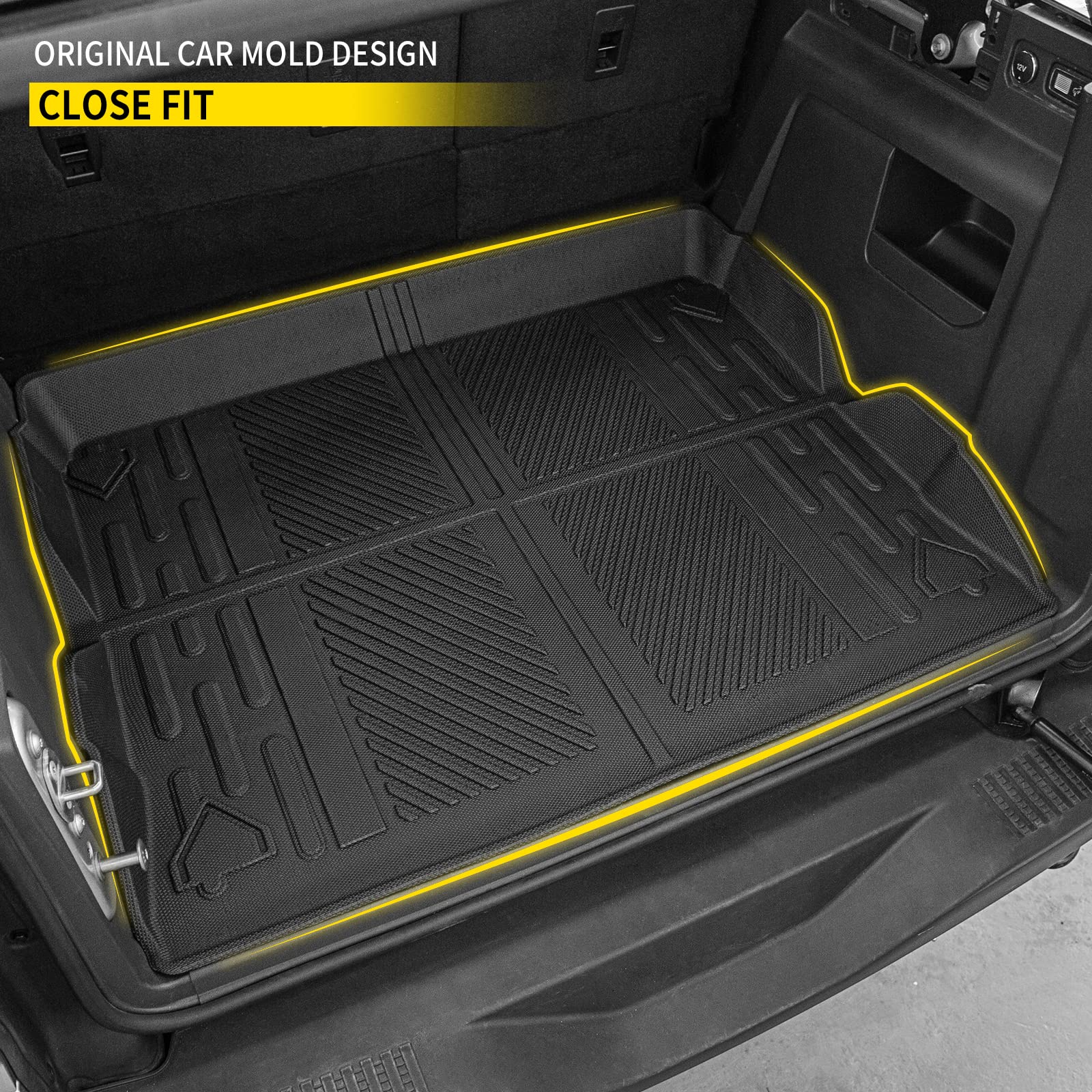 Maxzina Cargo Mat Compatible With 2021 2022 2023 2024 2025 Ford Bronco Trunk Mat All-Weather Tpe Rear Trunk Tray Cargo Liner For