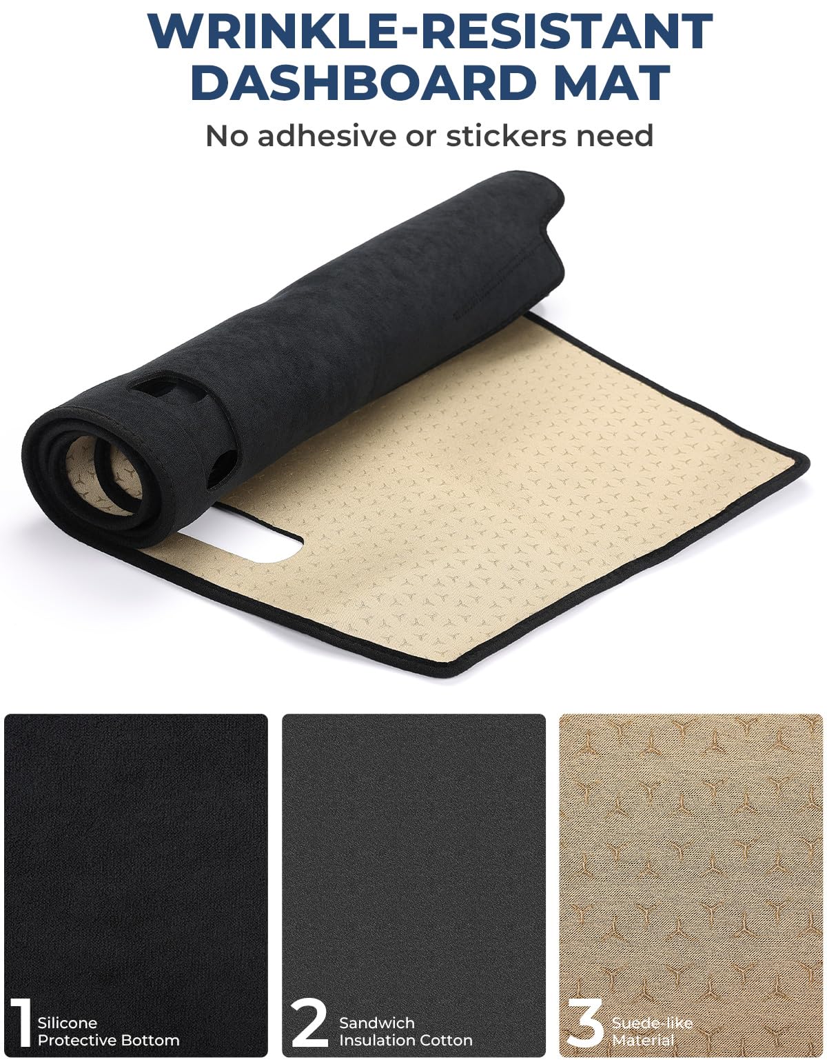 Issyauto Dashboard Cover Mat Dash Cover Compatible With F150 2021 2022 2023 2024 Dash Board Protector Dash Cover Mat