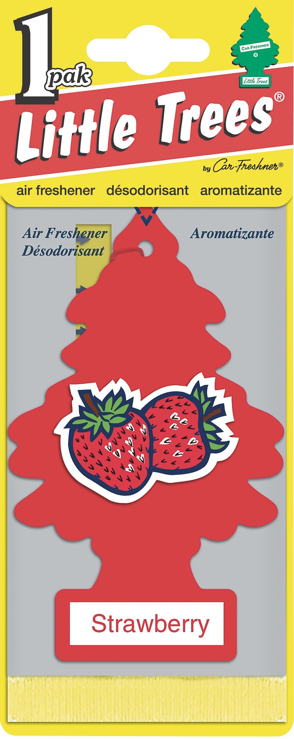 LITTLE TREES Car Air Freshener | Hanging Paper Tree for Home or Car | Strawberry
