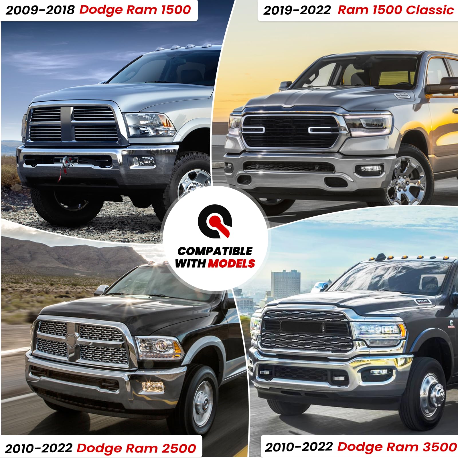 Truck Tailgate Assist 43301 Compatible With 2009-2018 Dodge Ram 1500, 2010-2024 Dodge Ram 2500/3500, 2019-2024 Dodge Ram 1500 Cl