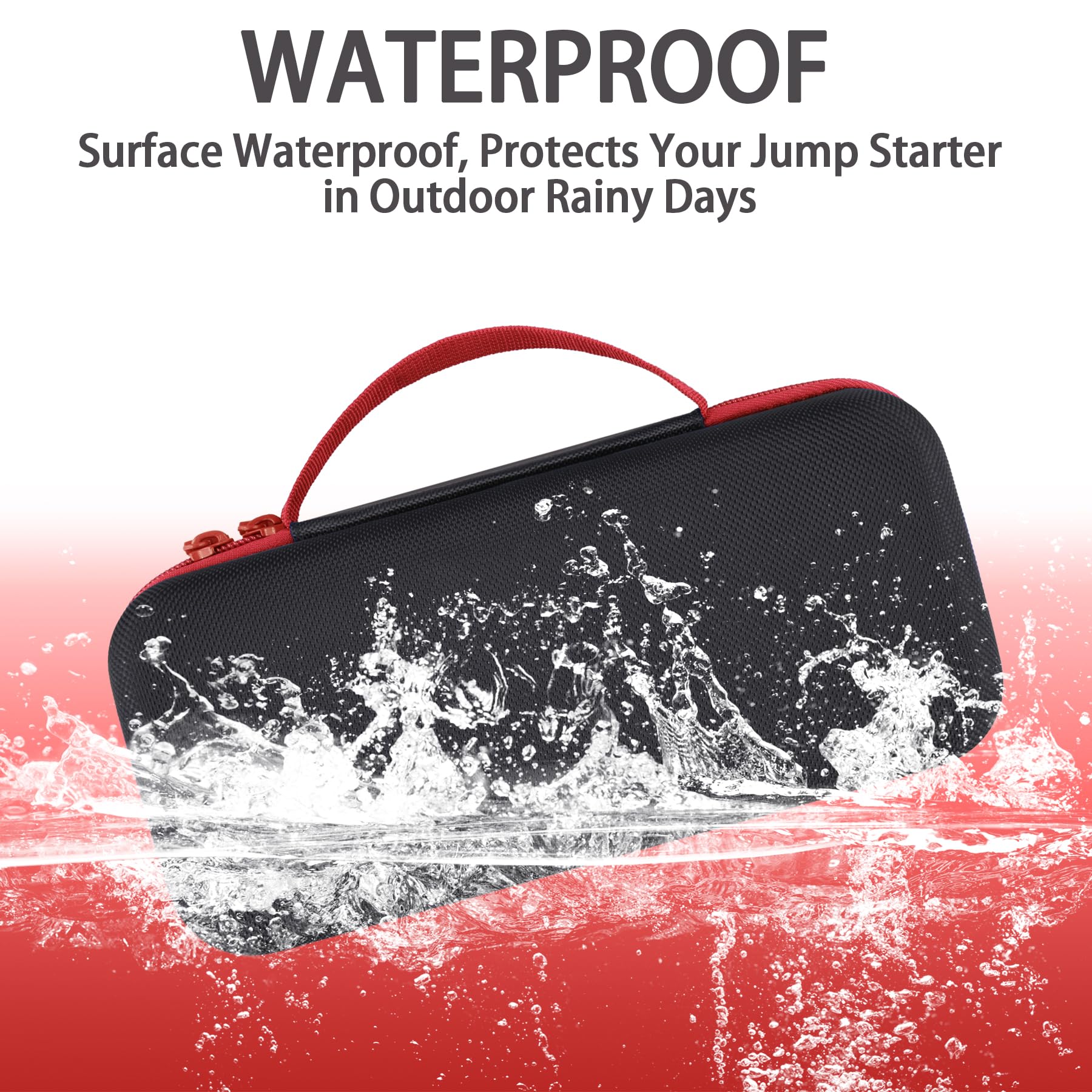 Aenllosi For Hulkman Alpha85/Alpha85S/Alpha Pro Jump Starter Hard Carrying Case, Black+Red (Case Only)