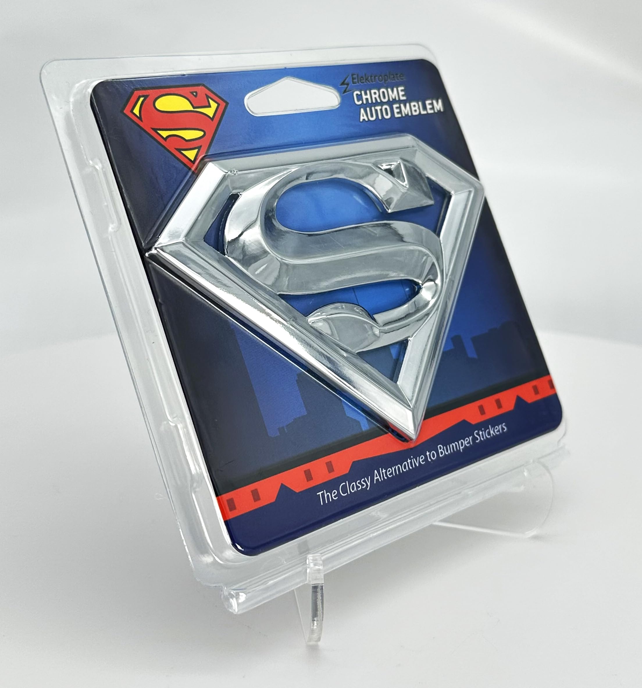 Dc Comic Superman 3D Chrome Metal Auto Emblem