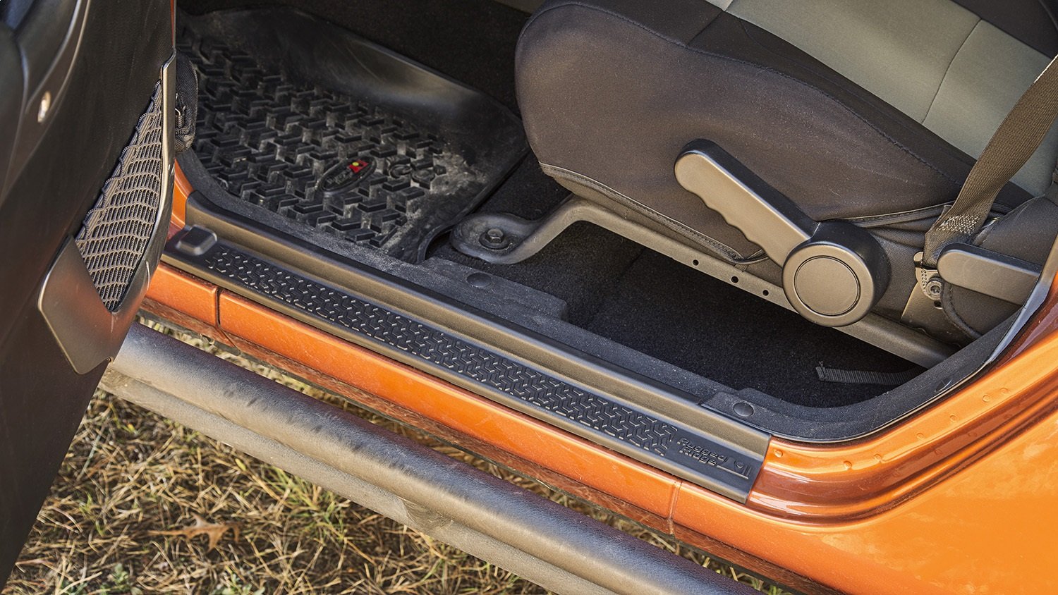 Rugged Ridge All-Terrain Entry Guards for Jeep Wrangler JK | 2-Piece Set, No Drill | Black Thermoplastic | 11216.2 | Fits 2007-2