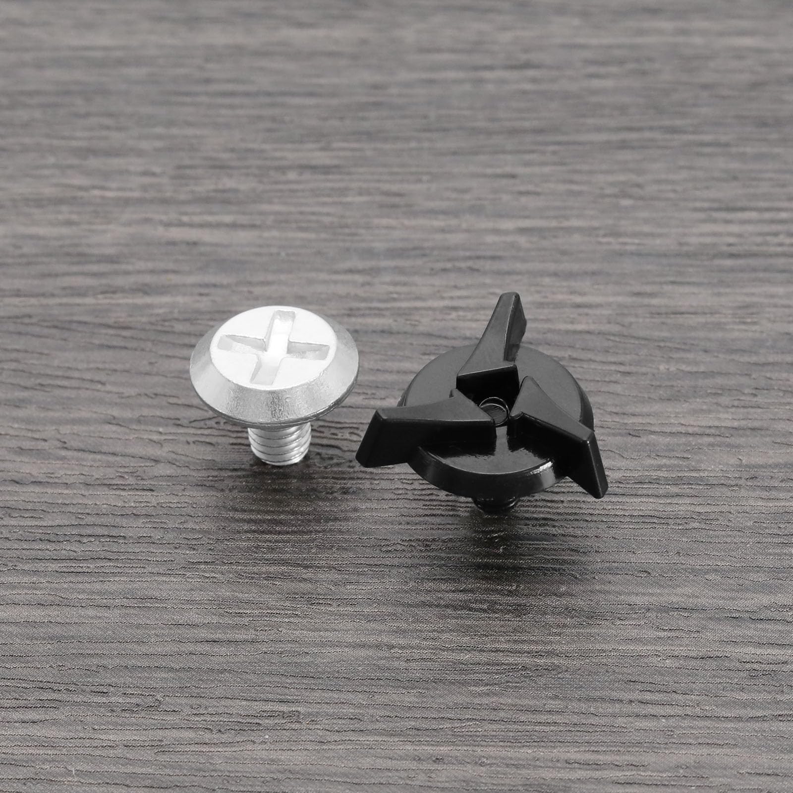 Micro Traders 2 Sets Of Motorcycle Helmet Screws Fixing Screws Helmet Accessories Plastic Metal For Motorcycle Off-Road Vehicles Black Silver