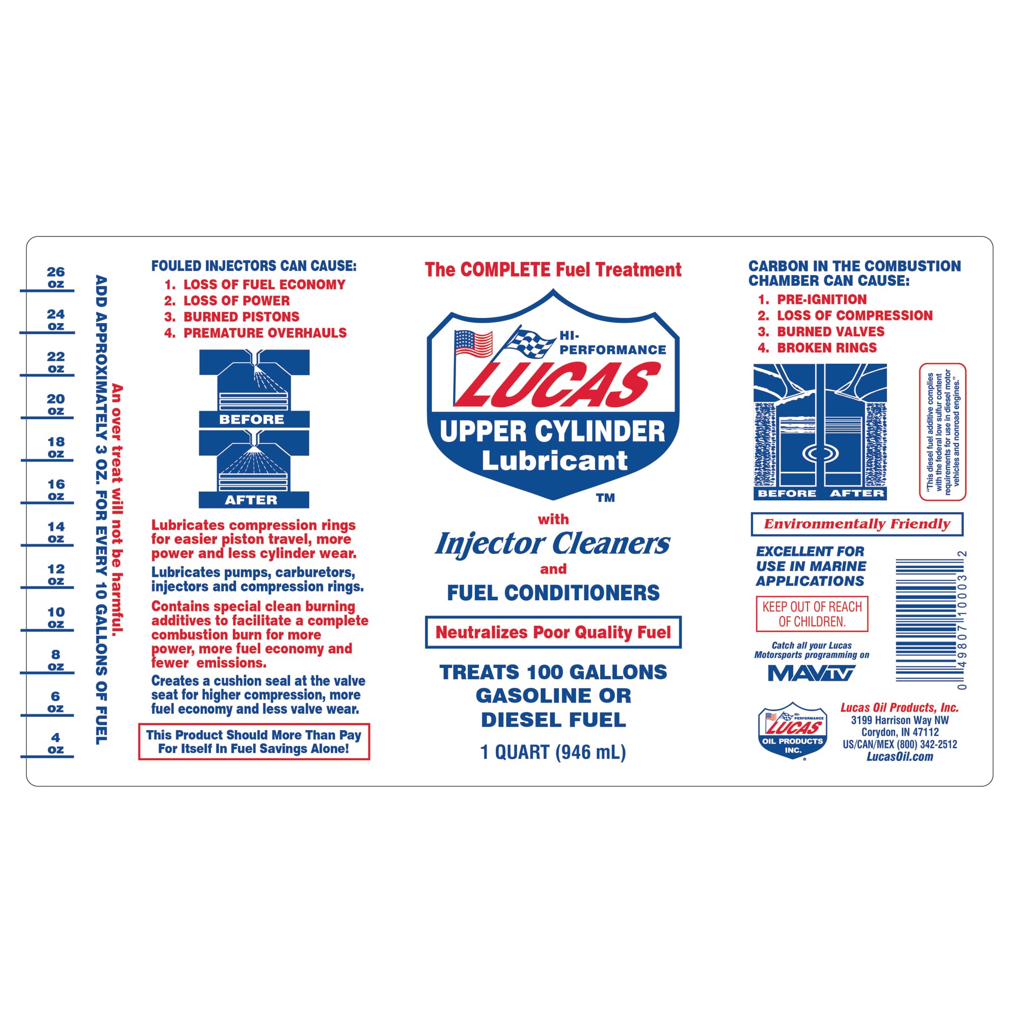 Lucas Oil Diesel/Gasoline Fuel Treatment 32 Oz. - Total Qty: 12