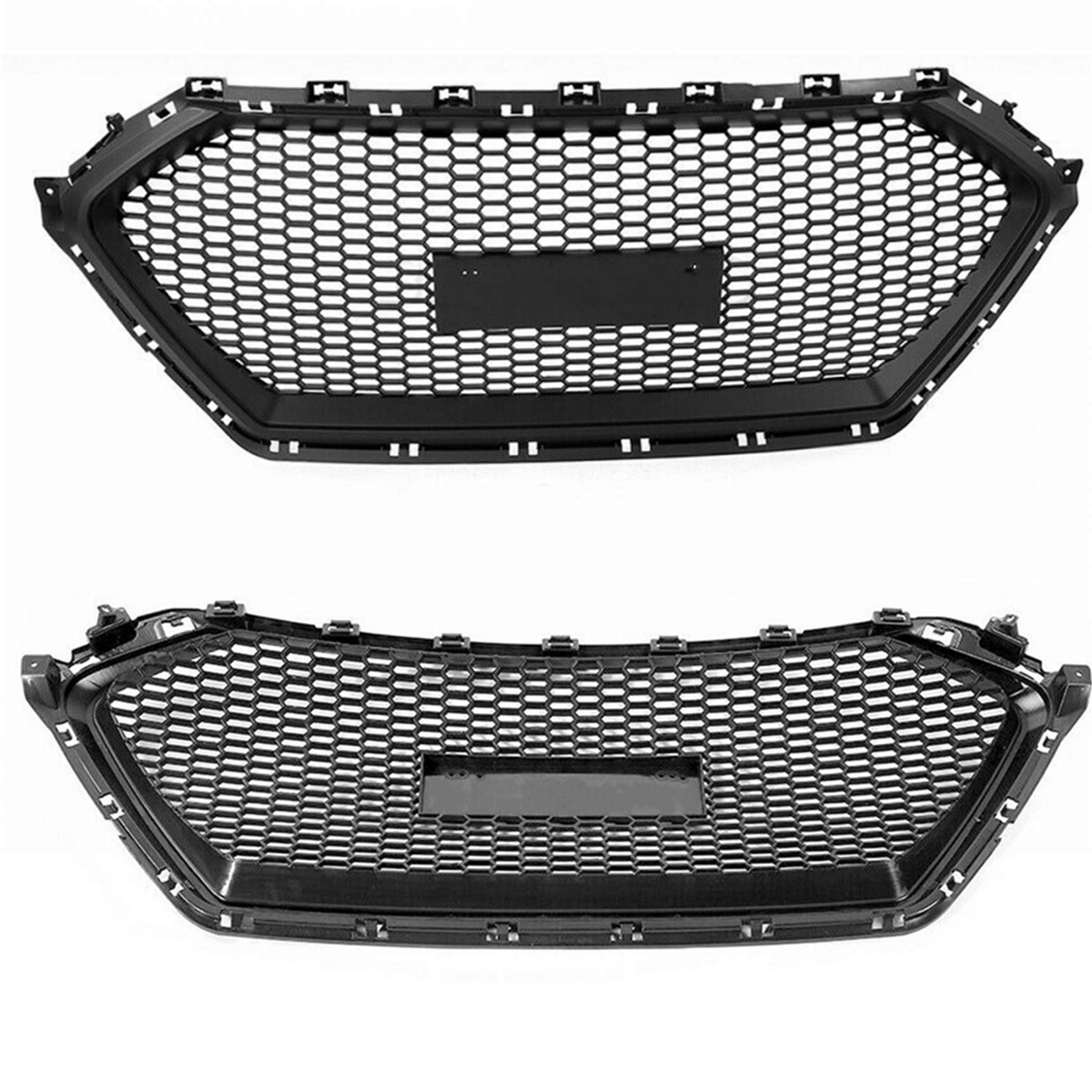 RainMan S ABS Plastic Front Bumper Grill Mesh Hood Front Center Middle Grille, Front Bumper Grille Replacement for 2017-2018 Hyu