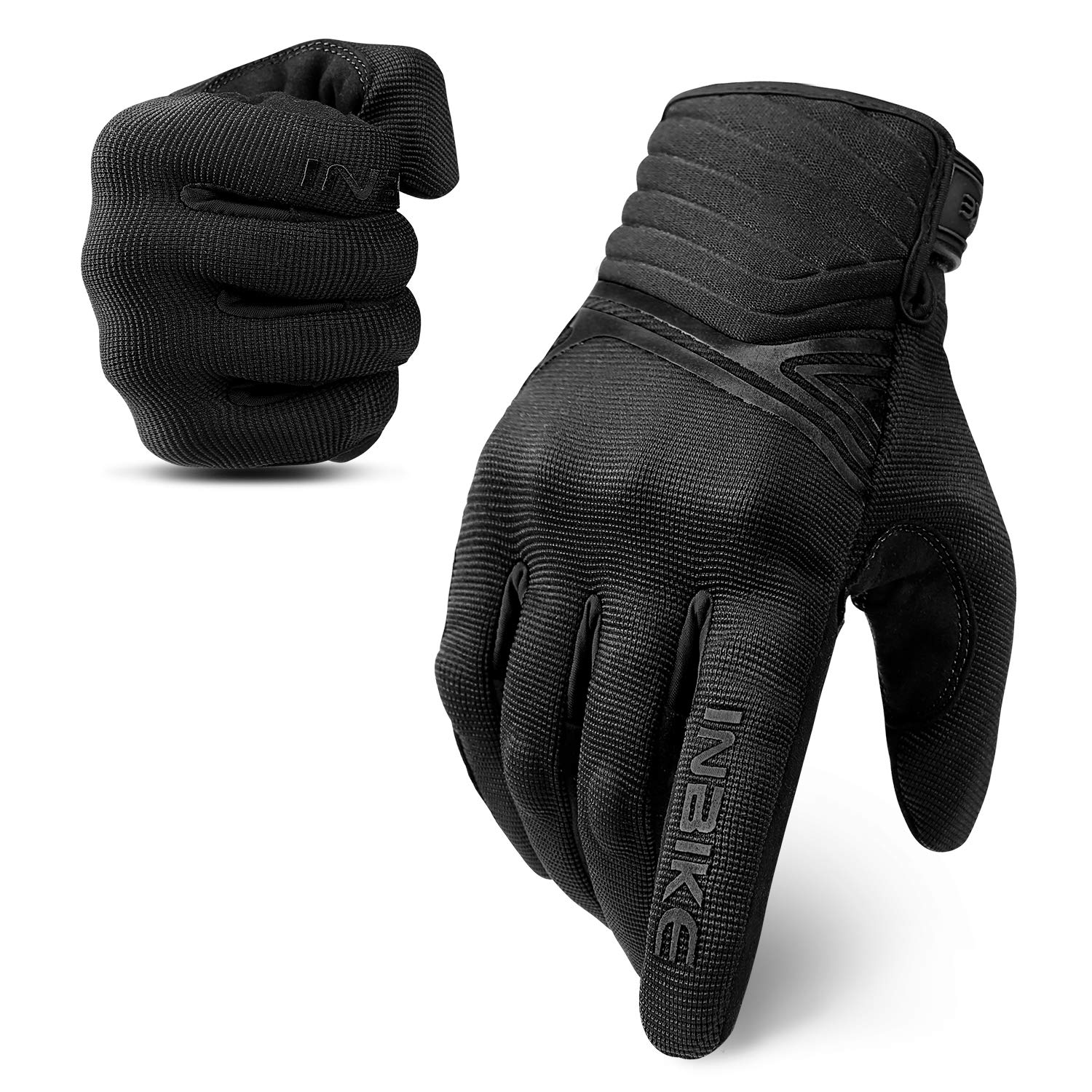Inbike Breathable Mesh Motorcycle Gloves Touchscreen With Tpr Palm Pad Hard Knuckles Black X-Large