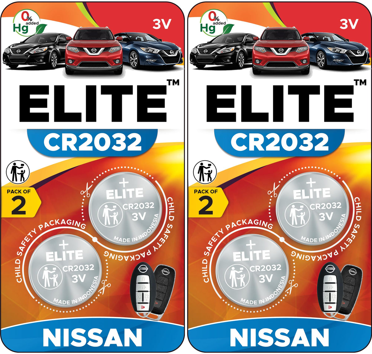 Elite Batteries Key Fob Batteries Replacement for Nissan (Rogue Altima Sentra Versa Pathfinder Murano Maxima Kicks Titan Frontie