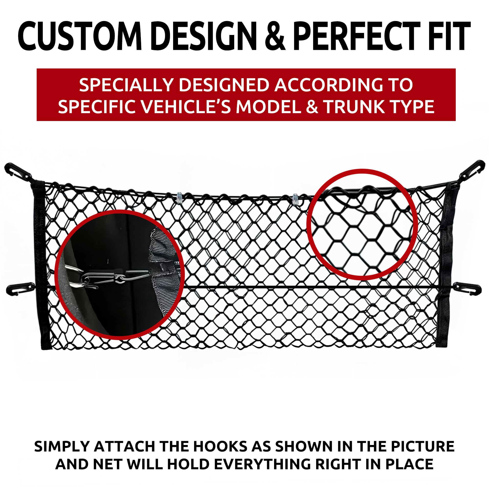 Envelope Style Trunk Mesh Cargo Net for Buick Envision 2016-2020 - Car Accessories - Premium Trunk Organizers and Storage - Carg