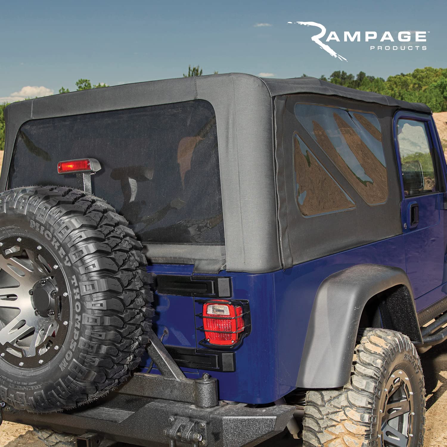 RAMPAGE PRODUCTS Rampage Factory Replacement Soft Top, Vinyl Black Denim, Clear Windows, Model 98815, Fits 1995-1998 Suzuki Sidekick/Geo Tracker