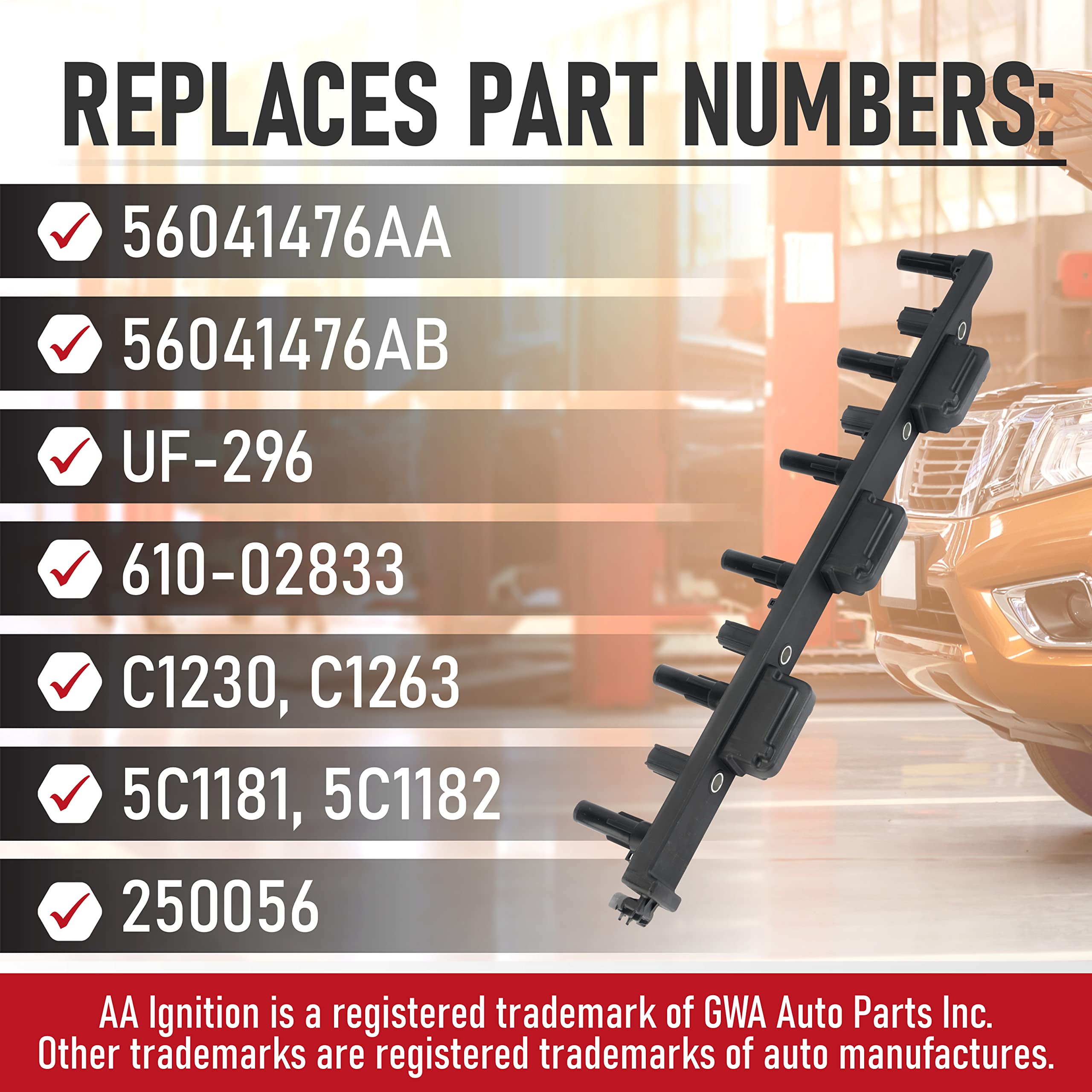 Ignition Coil Pack - Compatible With Jeep Vehicles - Grand Cherokee 4.0L, Cherokee, Wrangler, Tj - Replaces 56041476Ab, 56041476