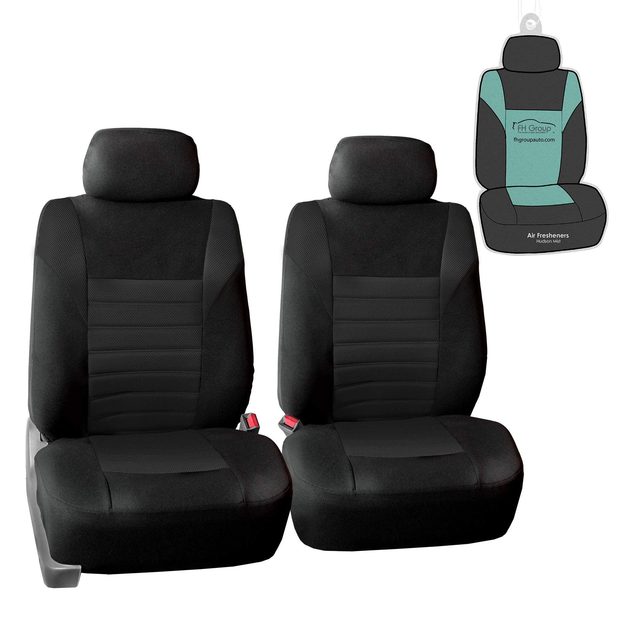 Fh Group Car Seat Covers Premium 3D Air Mesh Front Set With Gift - Universal Fit For Cars, Trucks & Suvs (Black) Fb068102
