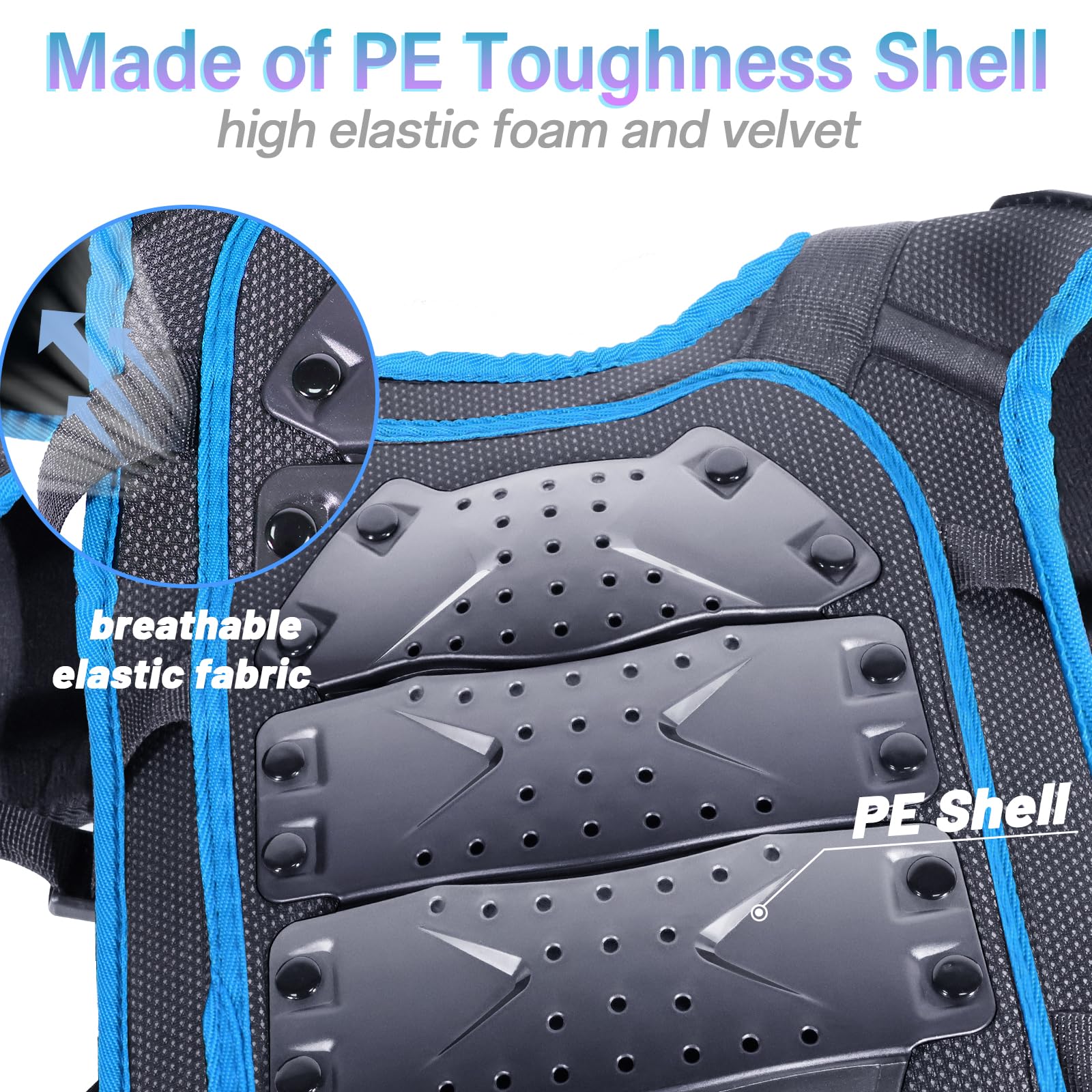 Starknightmt Upgraded Kids Motorcycle Armor Suit Teen Dirt Bike Gear Riding Protective Set For Cycling, Skateboarding, Skiing, Skating, Off-Road (Blue)