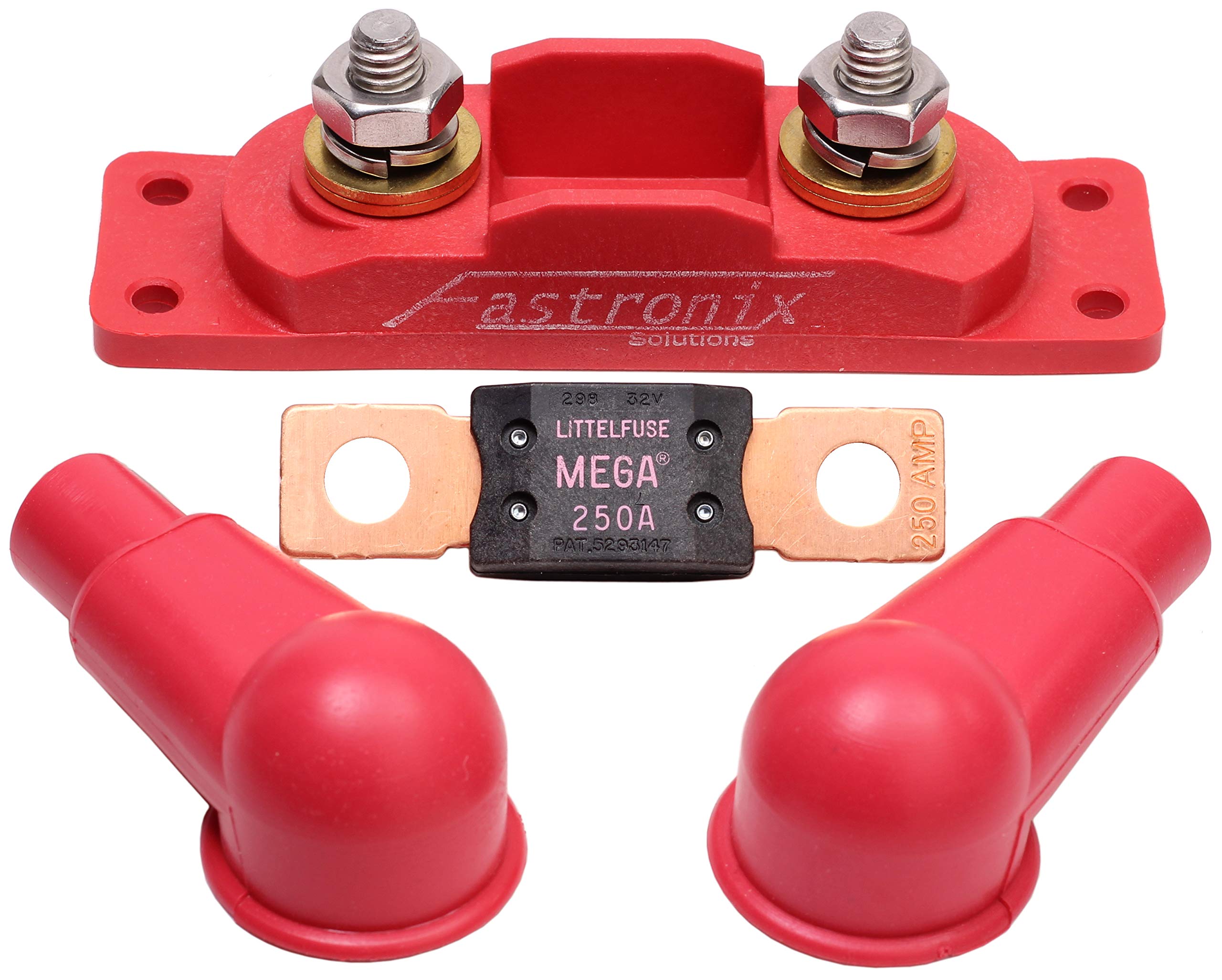 Fastronix 250 Amp MEGA/AMG Fuse Holder Kit - Red, Plastic Material, Model 500-040