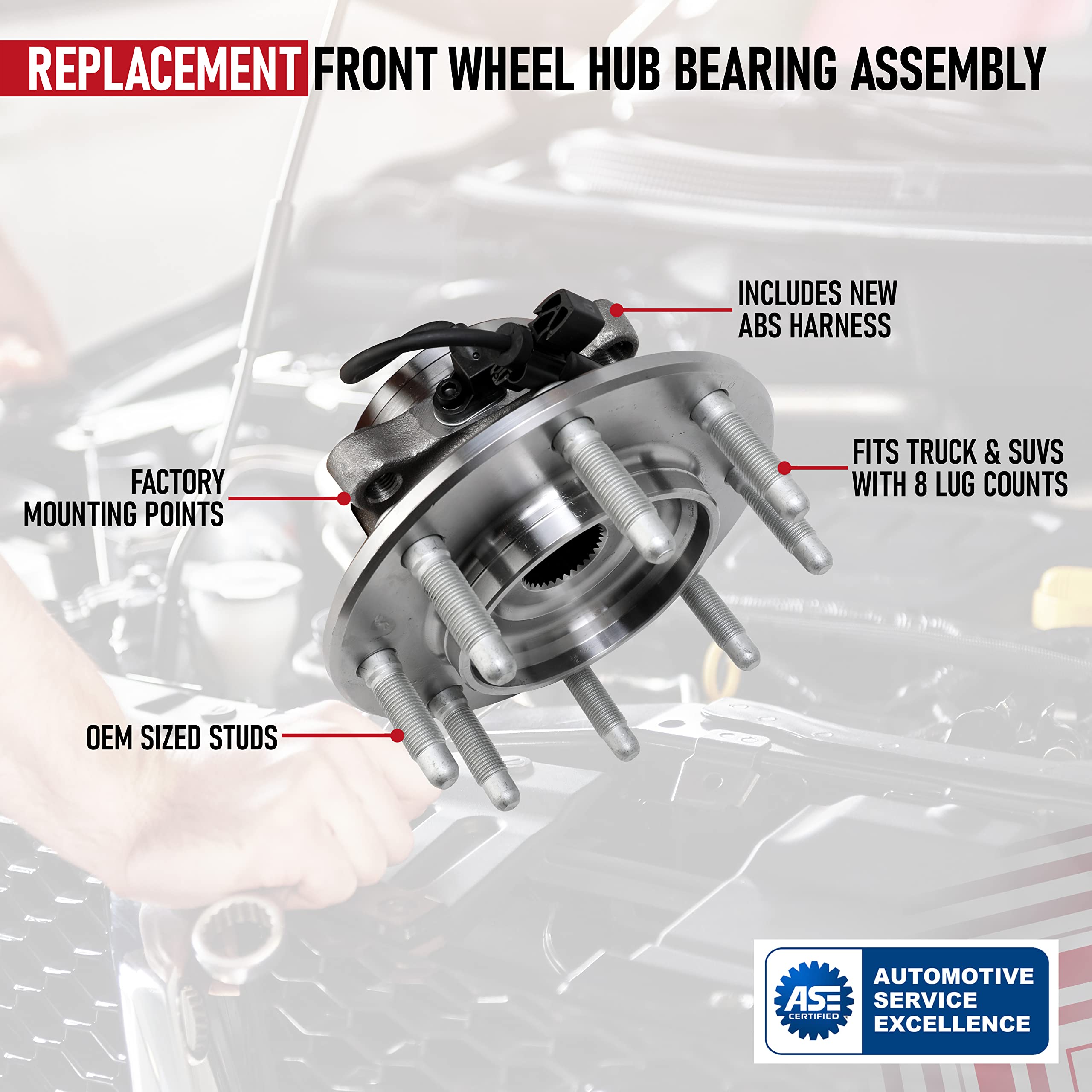 Front Wheel Hub Bearing Assembly - Compatible With Chevy, Gmc & Hummer - 4Wd Silverado 1500, Classic, Suburban, Sierra 1500 Hd,