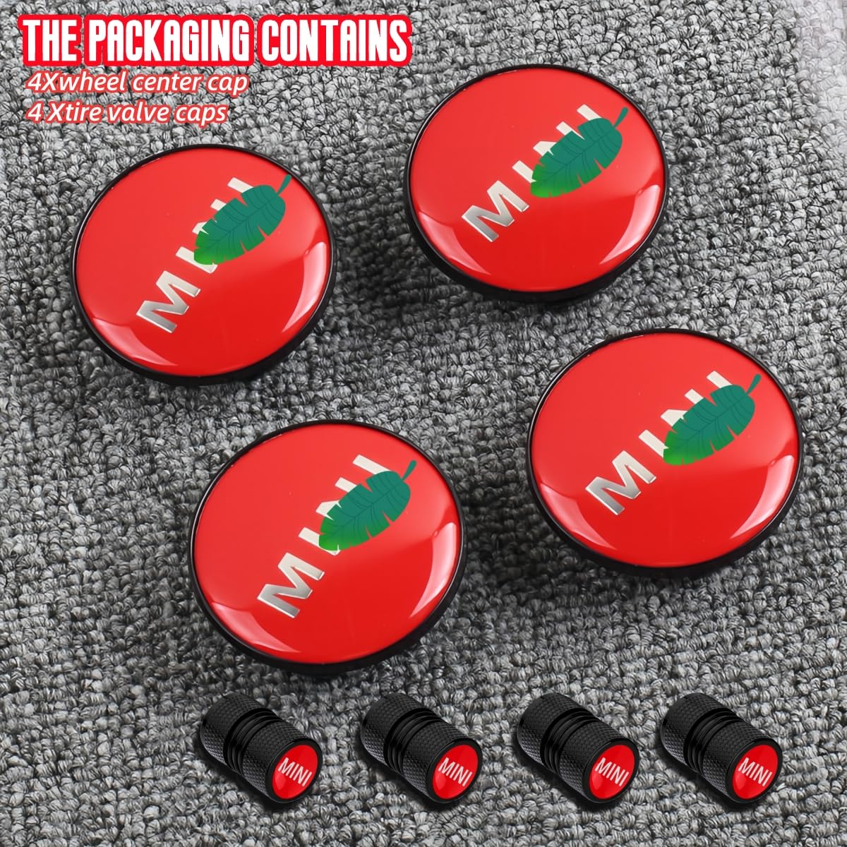 4PCS Car Wheel Center Cap 54mm Red Compatible with Mini Cooper Clubman Countryman Paceman Wheel Center Covers