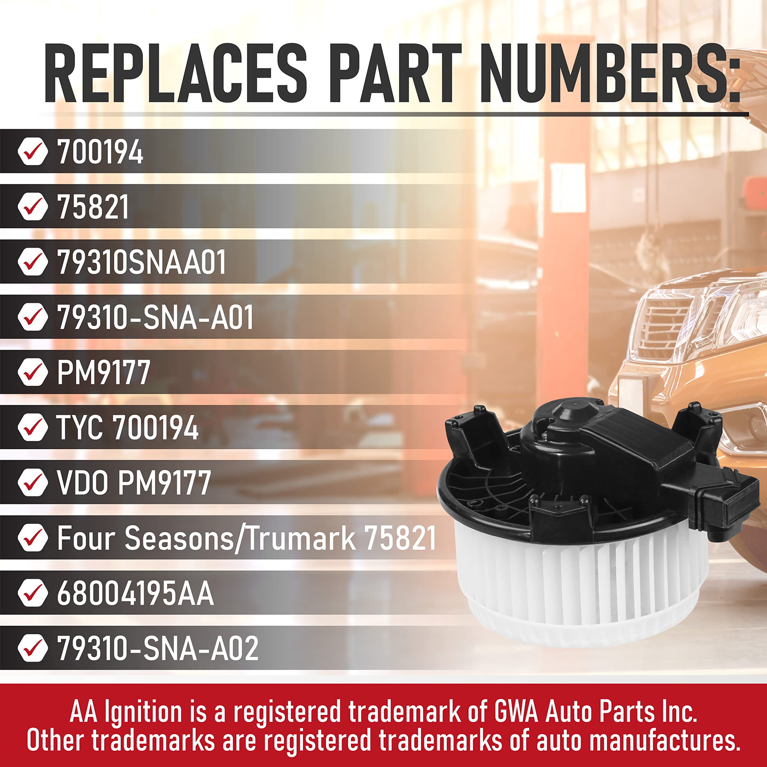 Ac Heater Blower Motor - Compatible With Honda Civic & Jeep Wrangler - Civic 2006, 2007, 2008, 2009, 2010, 2011, Wrangler 2007-2