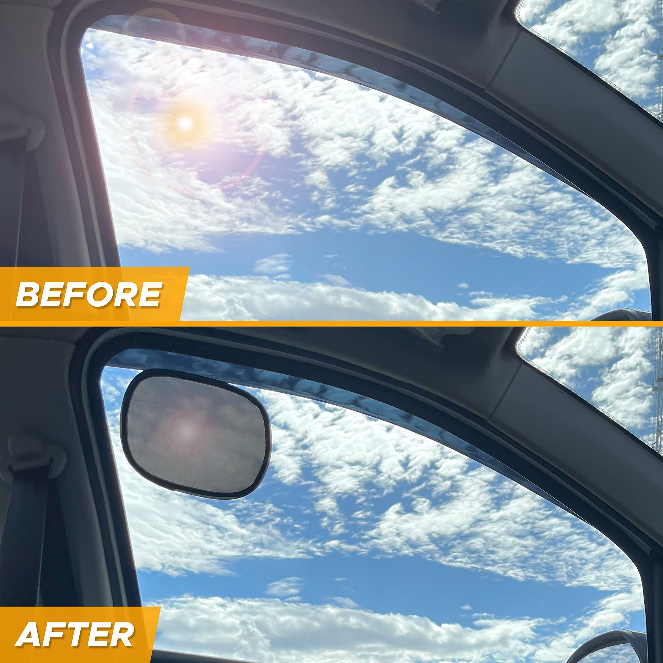 Econour Miniature Static Cling Window Shade For Car Sun Visor (2 Pack) | Windshield Sun Shade Static Cling For Driving Glare Shi