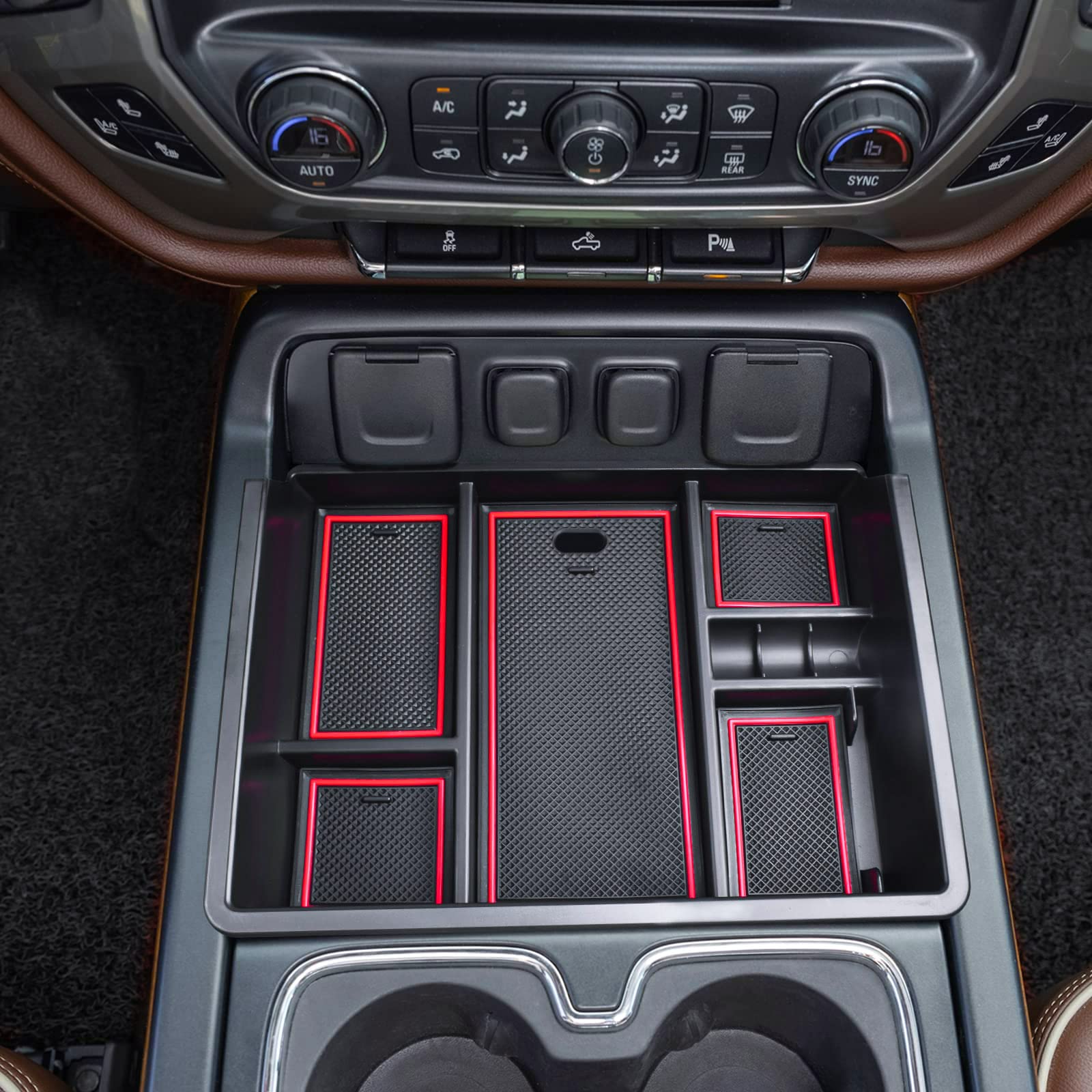 Edbetos Console Organizer Compatible With 2014-2018 Chevy Silverado/Gmc Sierra 1500 And 2015-2019 Silverado/Sierra 2500Hd/3500Hd