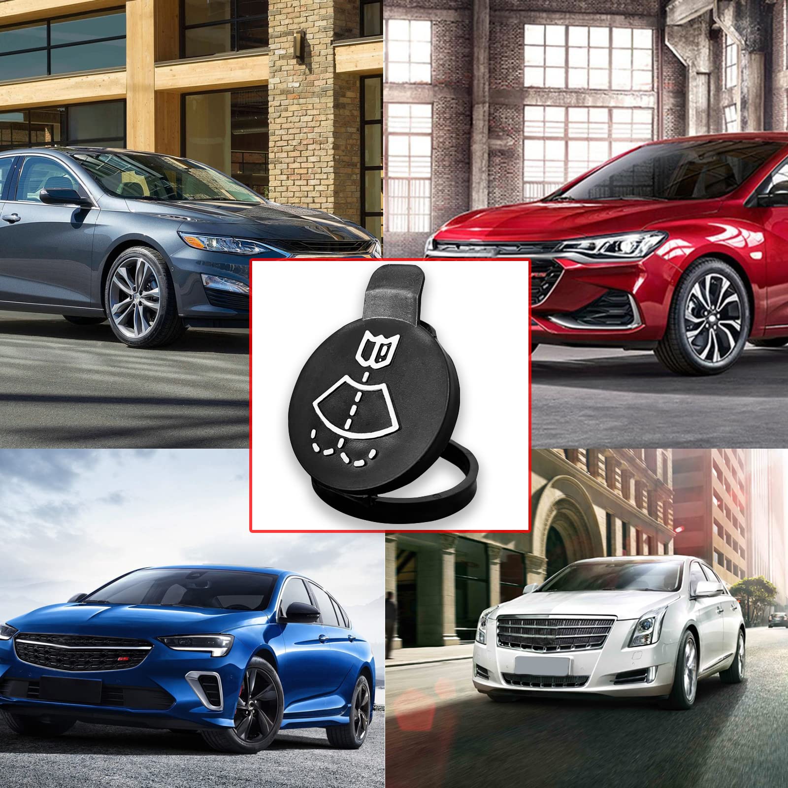 Car Wiper Bottle Cover, Windshield Wiper Washer Fluid Reservoir Tank Bottle Cap, Car Wiper Bottle Cover Replacement Cap Compatible With Gmc Chevrolet Buick Cadillac, Oem: 12767700, 13227300