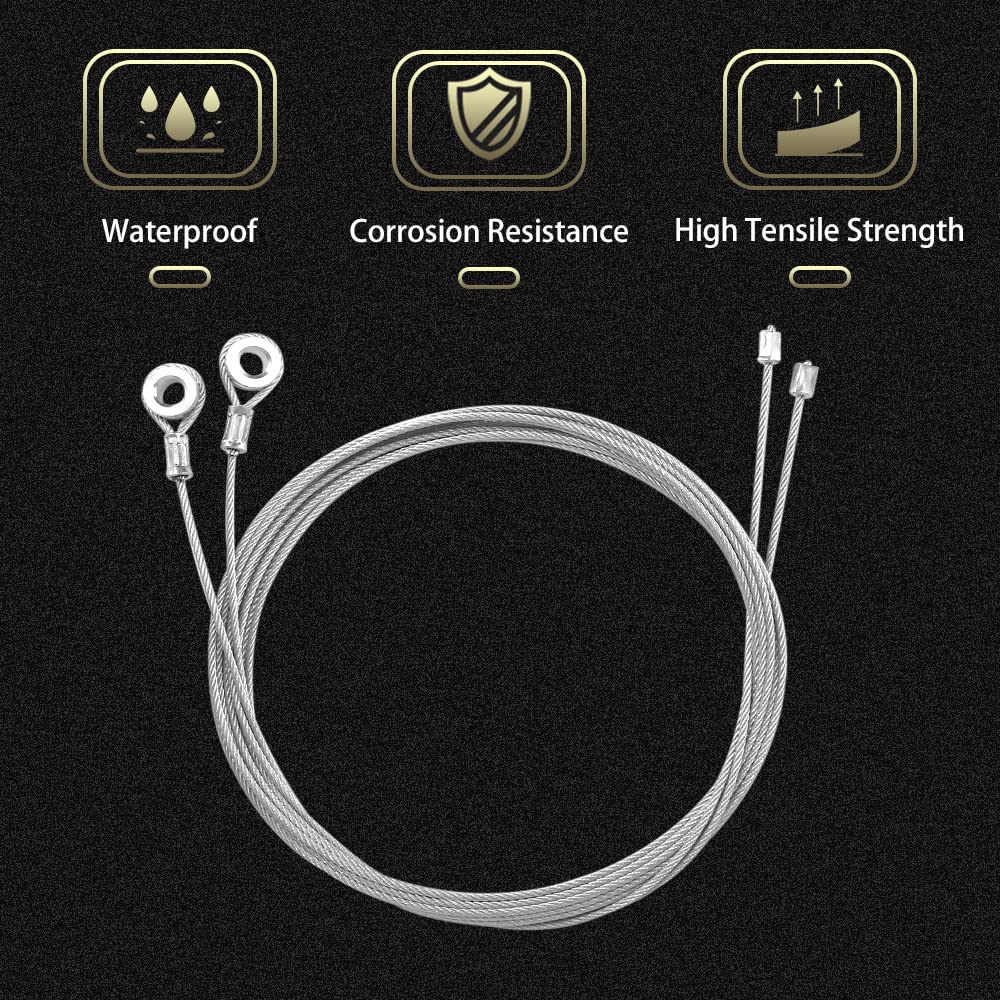 Cable Wire Fits Most Trailer Ramp Door Enclosed Cargo Trailer Ramp Door Spring Cable Wire - 150 Inch Long (2-Pack)