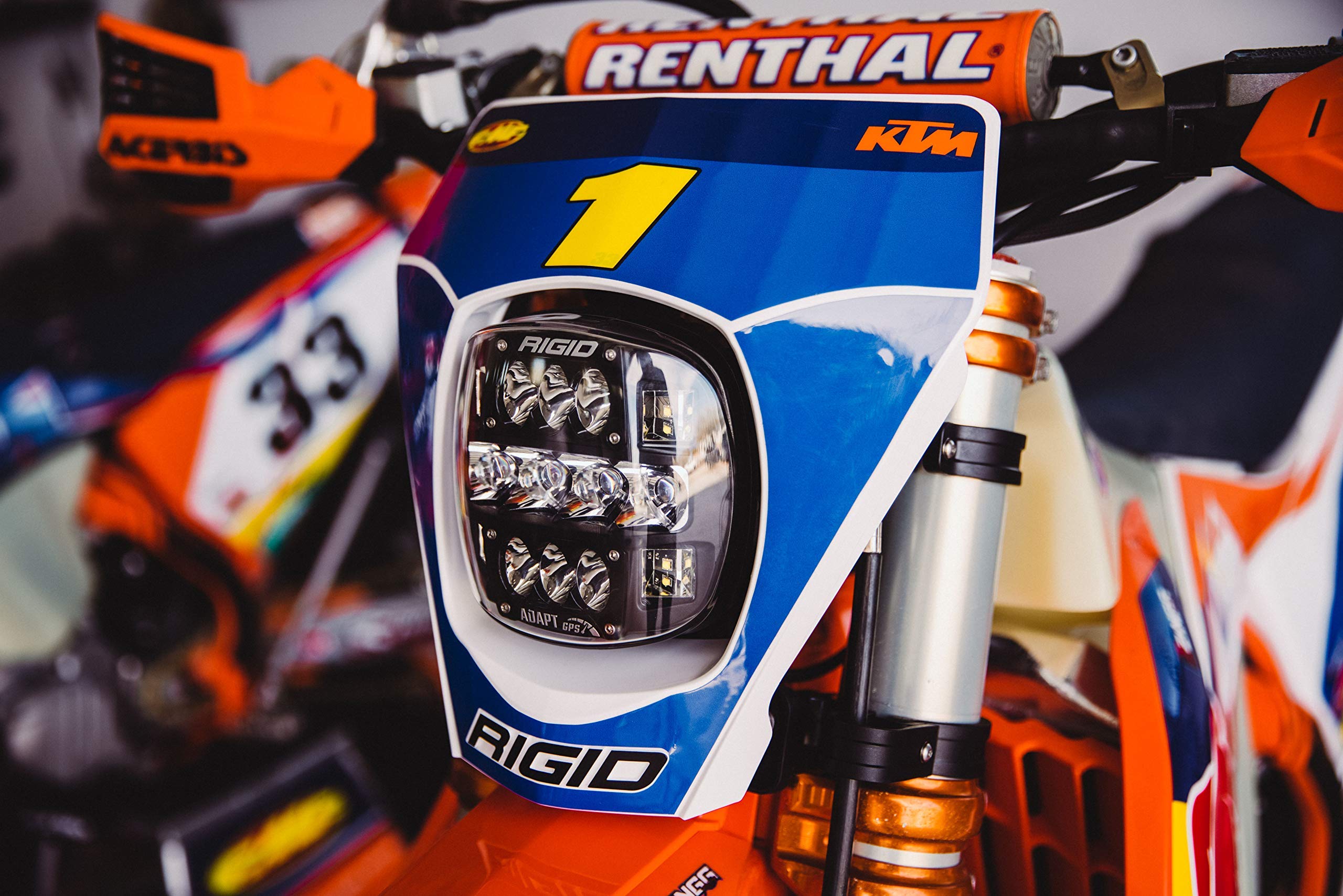 Rigid Industries – 300416 Adapt Xe Extreme Enduro Led Moto Kit – Led Light With 3 Lighting Zones – Gps Module (Black)