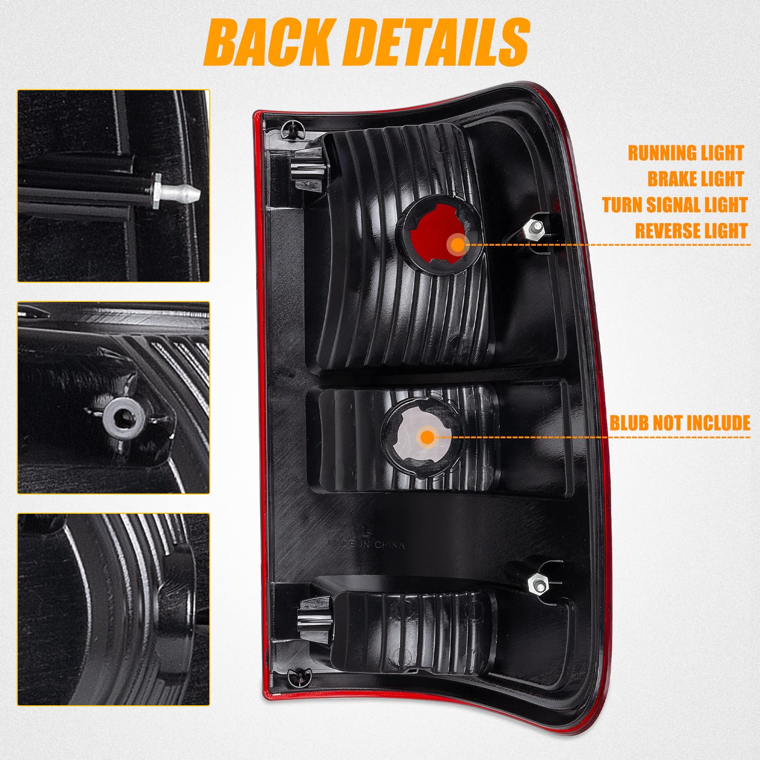 Tail Light Assembly Compatible With 2004 2005 2006 2007 2008 Ford F150 F-150 Replace Fo2800182, Fo2801182, 5L3Z-13405-Ca, 5L3Z-13404-Ca Rear Brake Light (Drive & Passenger Side)