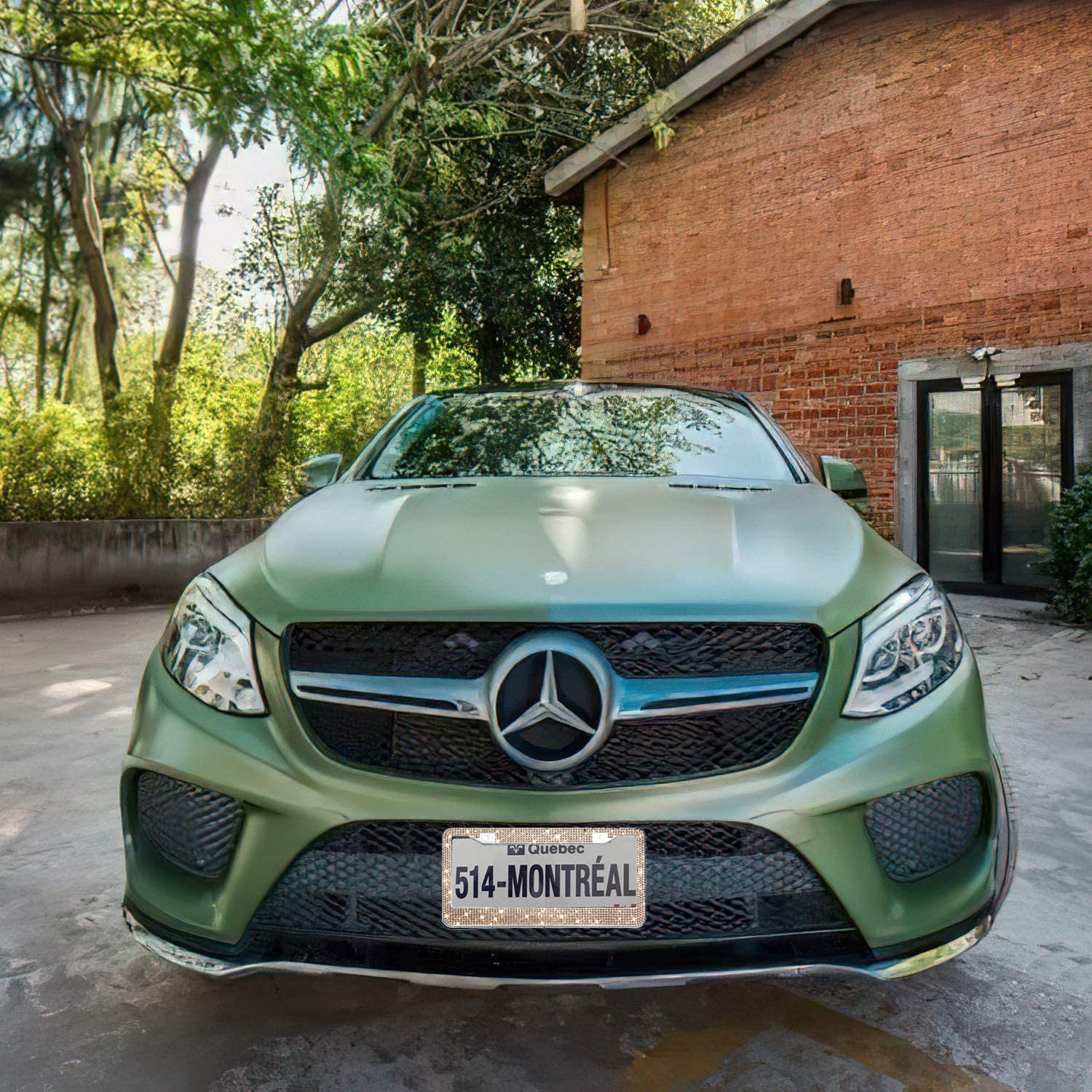 Bling License Plate Frame For Women, Sparkly Stainless Steel License Plate Frames| Over 1200 Pcs 14 Facets Bedazzled Clear Glass