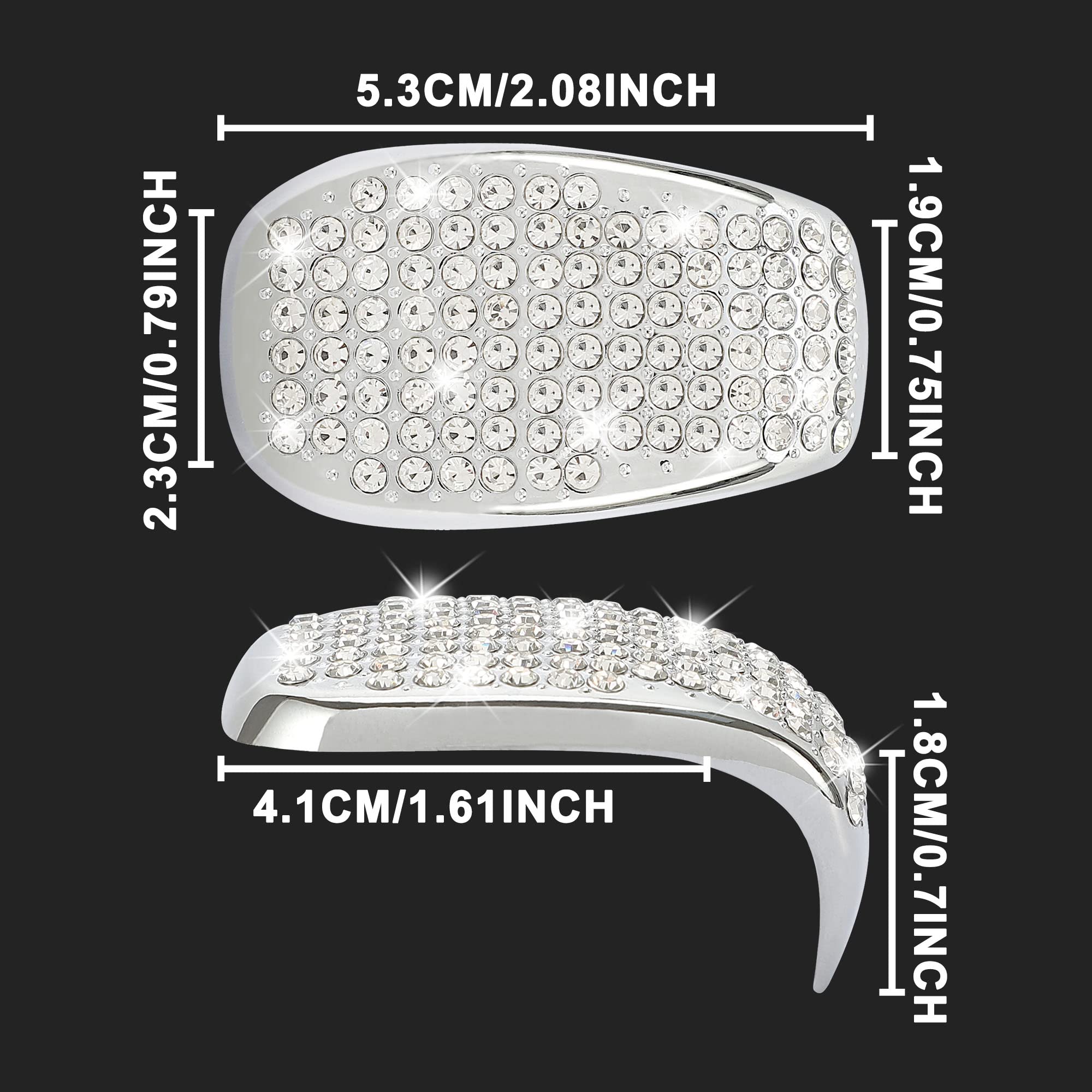 Tomall Bling Gear Shift Knob Cover Compatible With Honda Civic 11Th 2022-2023 For Crv 2023-2024 Diamond Crystal Auto Decorative Accessories For Car (Silver)