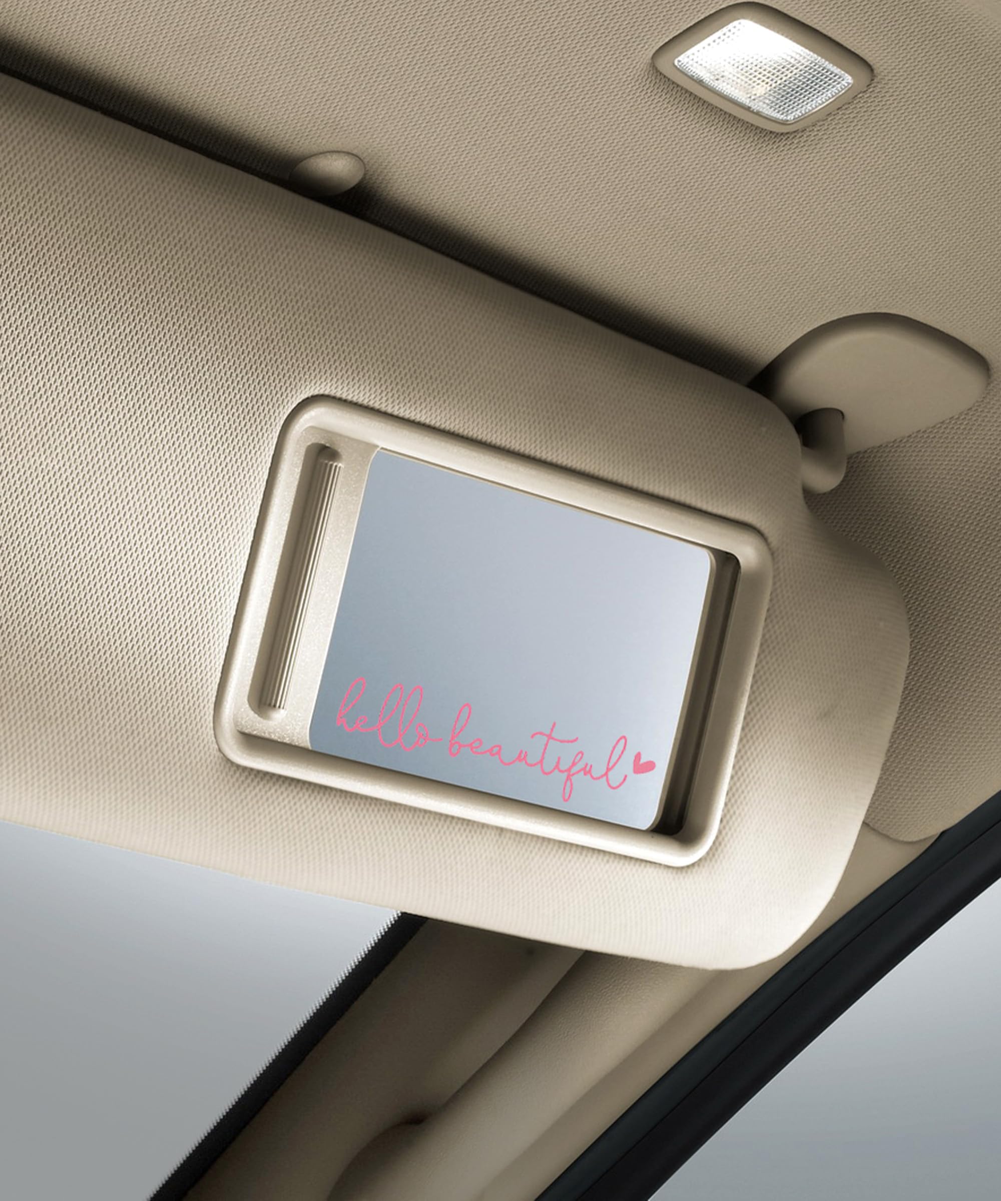 RACOONA Mirror Decals,Rearview Mirror Decal,Hello Beautiful Mirror Decal,Car Accessories Mirror Stickers Car Window Decal,Rearvi