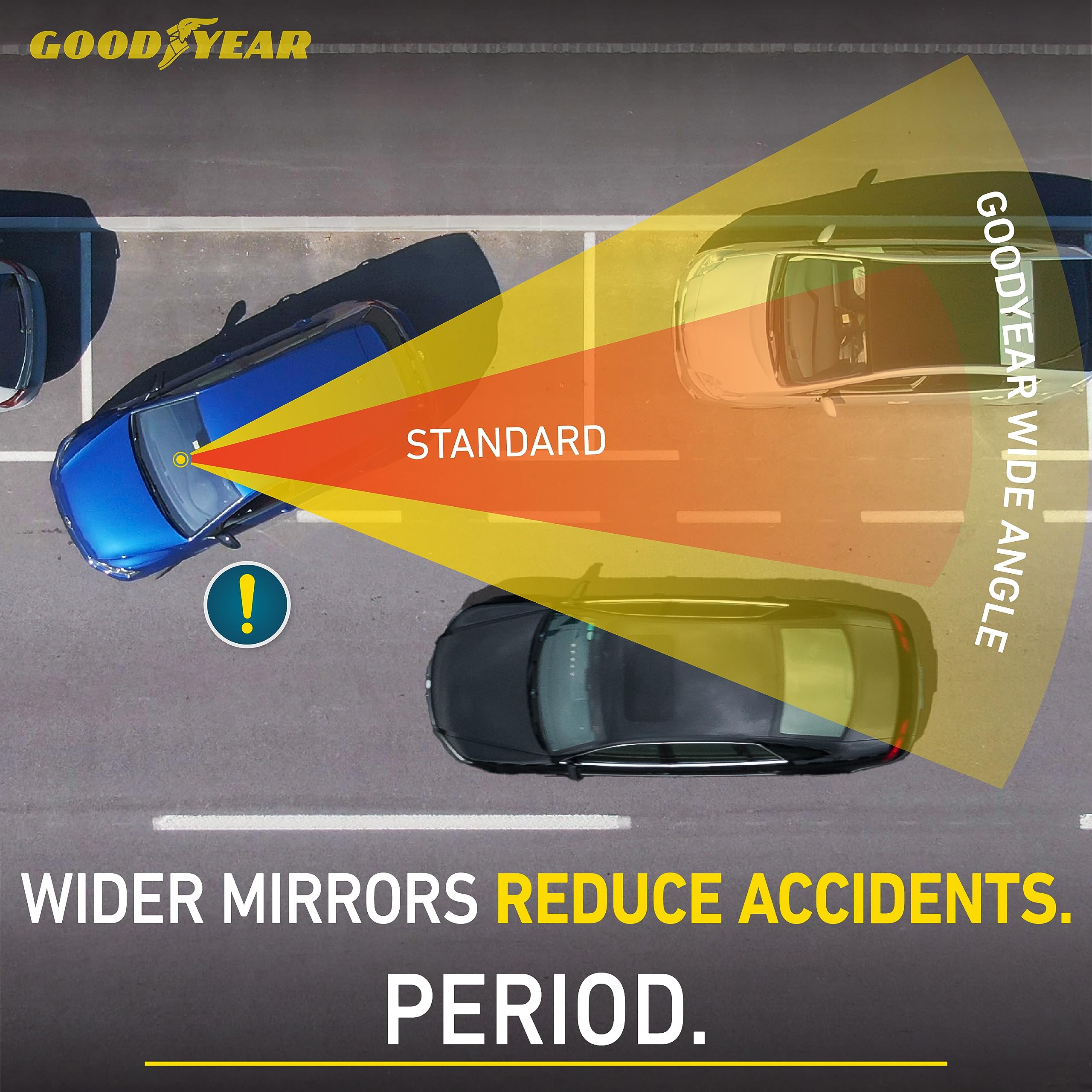 Goodyear [Super Large] 17” Panoramic Rear View Mirror For Cars/Suvs, [Promotes Safety] Helps With Parallel Parking, Fits All Vehicles, Wide Angle Backseat Passenger Viewer, Extra Wide Size