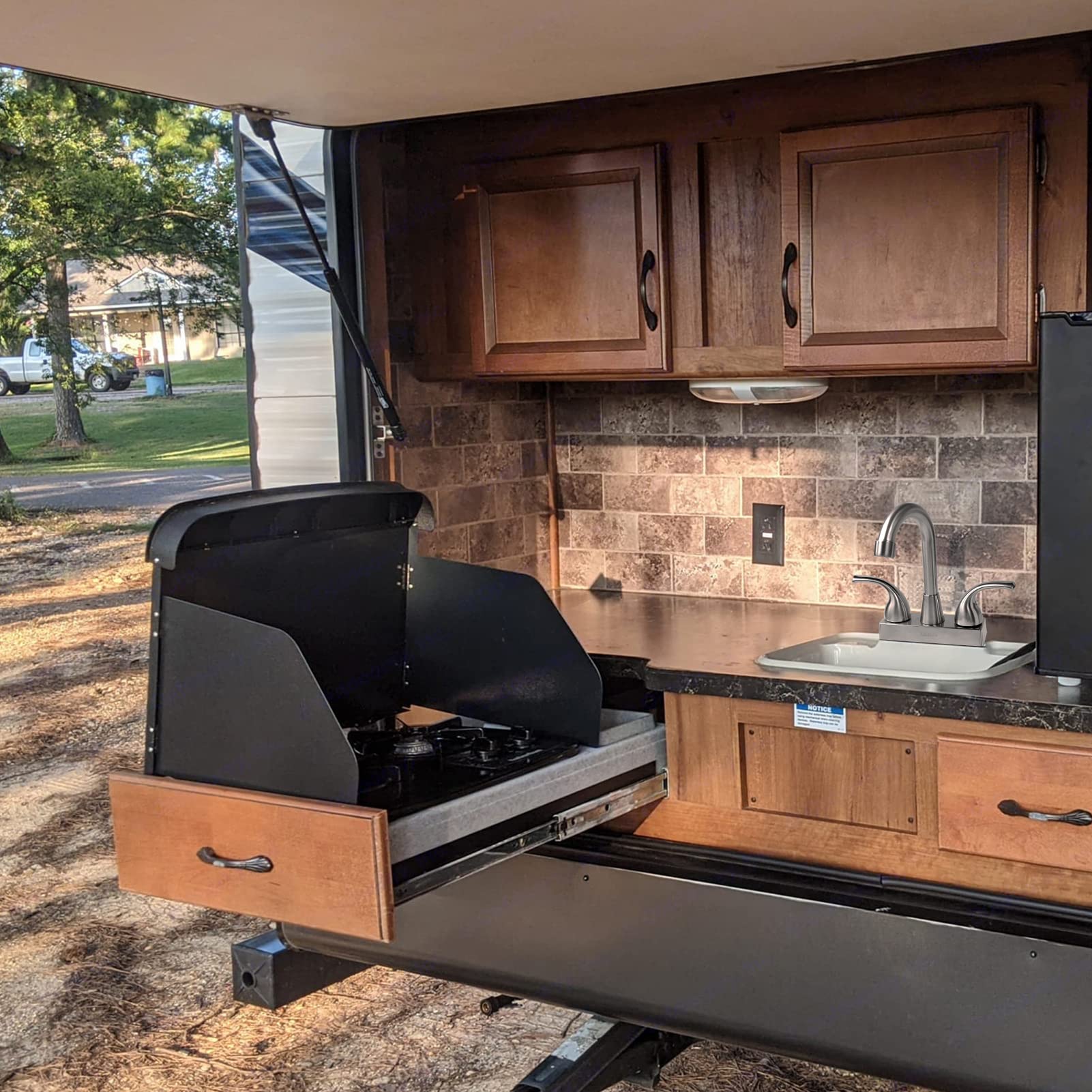 Excelfu Rv Bathroom Faucet, 4 Inch Rv Bathroom Sink Faucet Replacement With Classical Lever Handles And 6-Inch High Spout For Ca