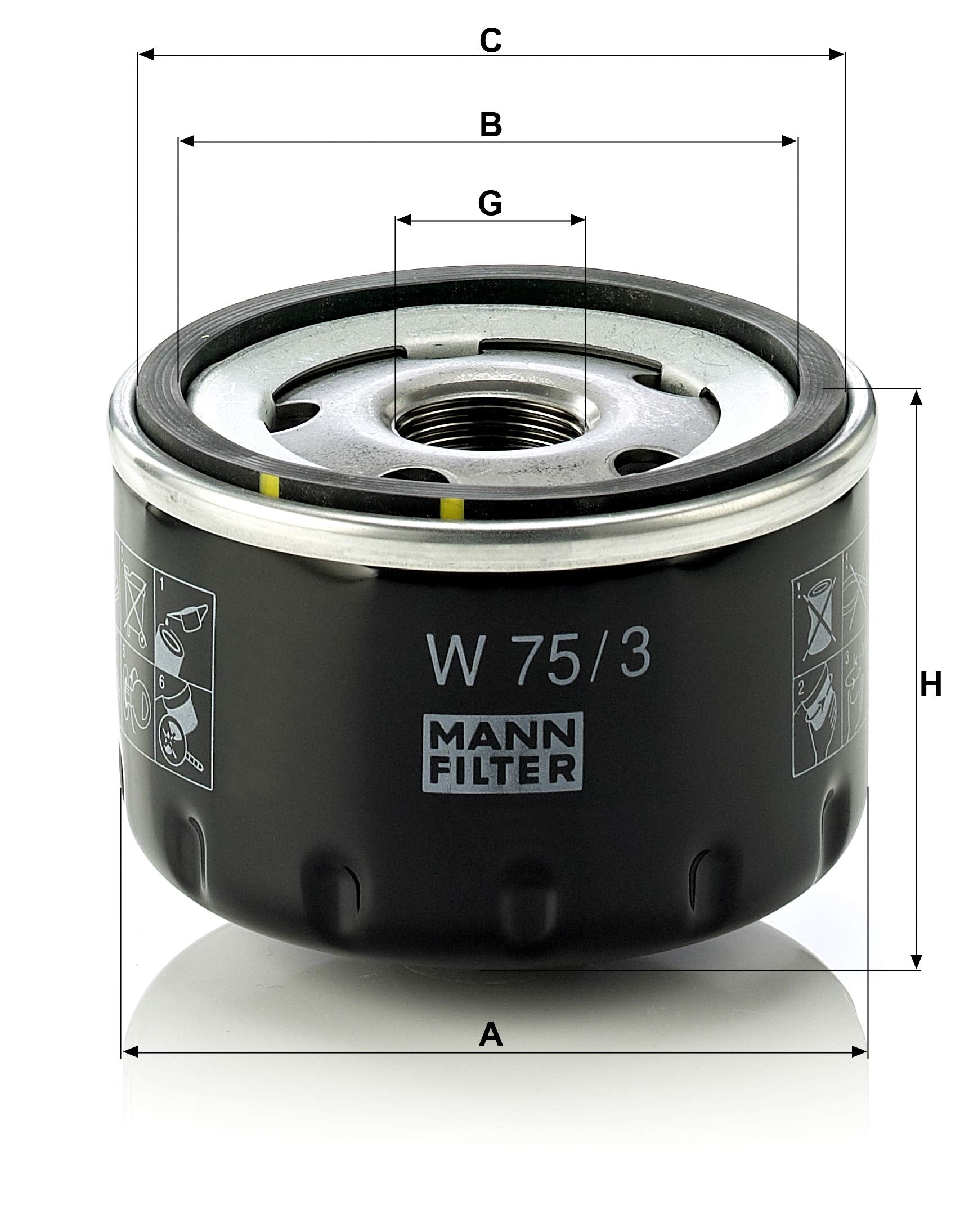Mann-Filter W 75/3 Spin-On Oil Filter