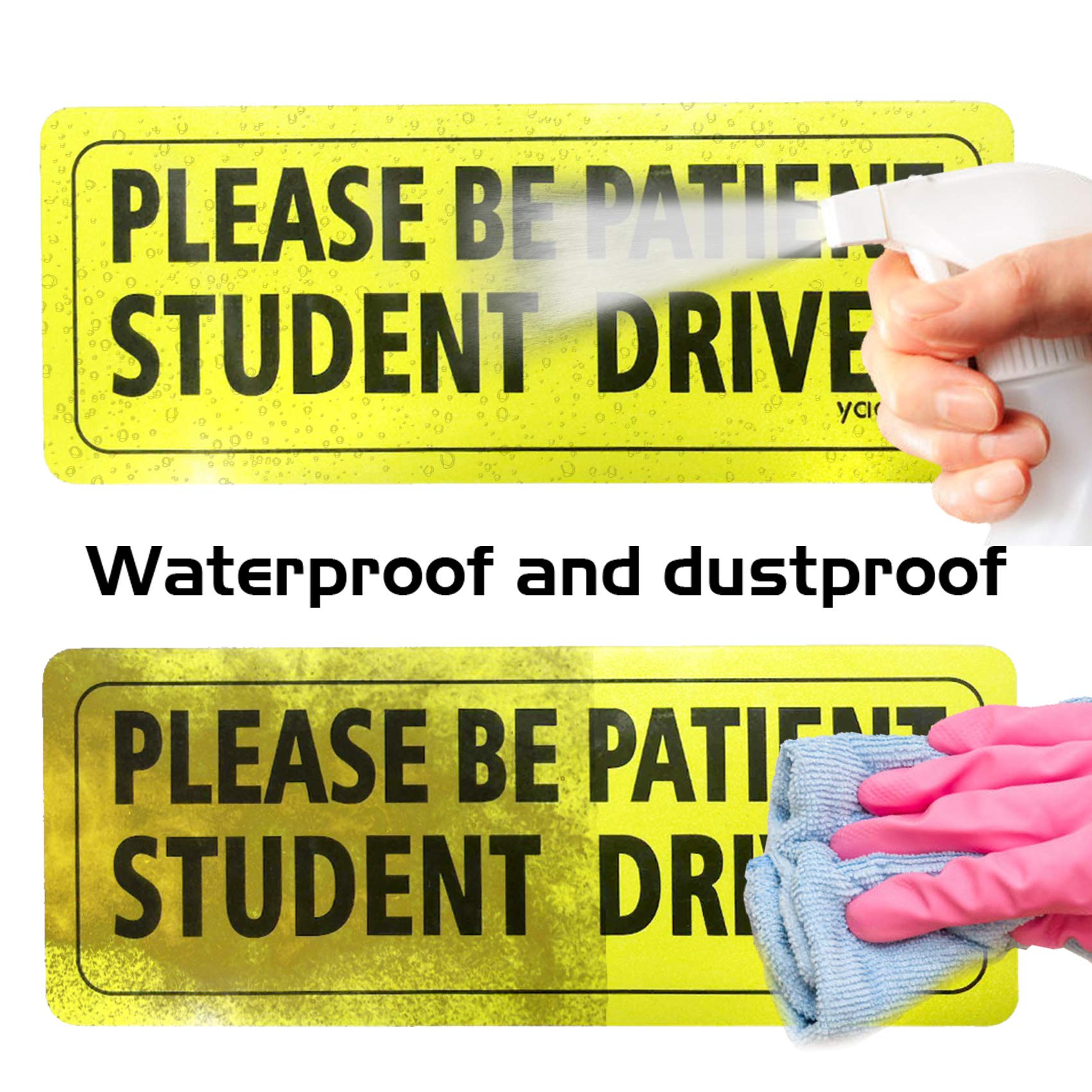 Set Of 3 Reflective Student Driver Magnets For Car - Safety Vehicle Bumper Sticker For New Drivers