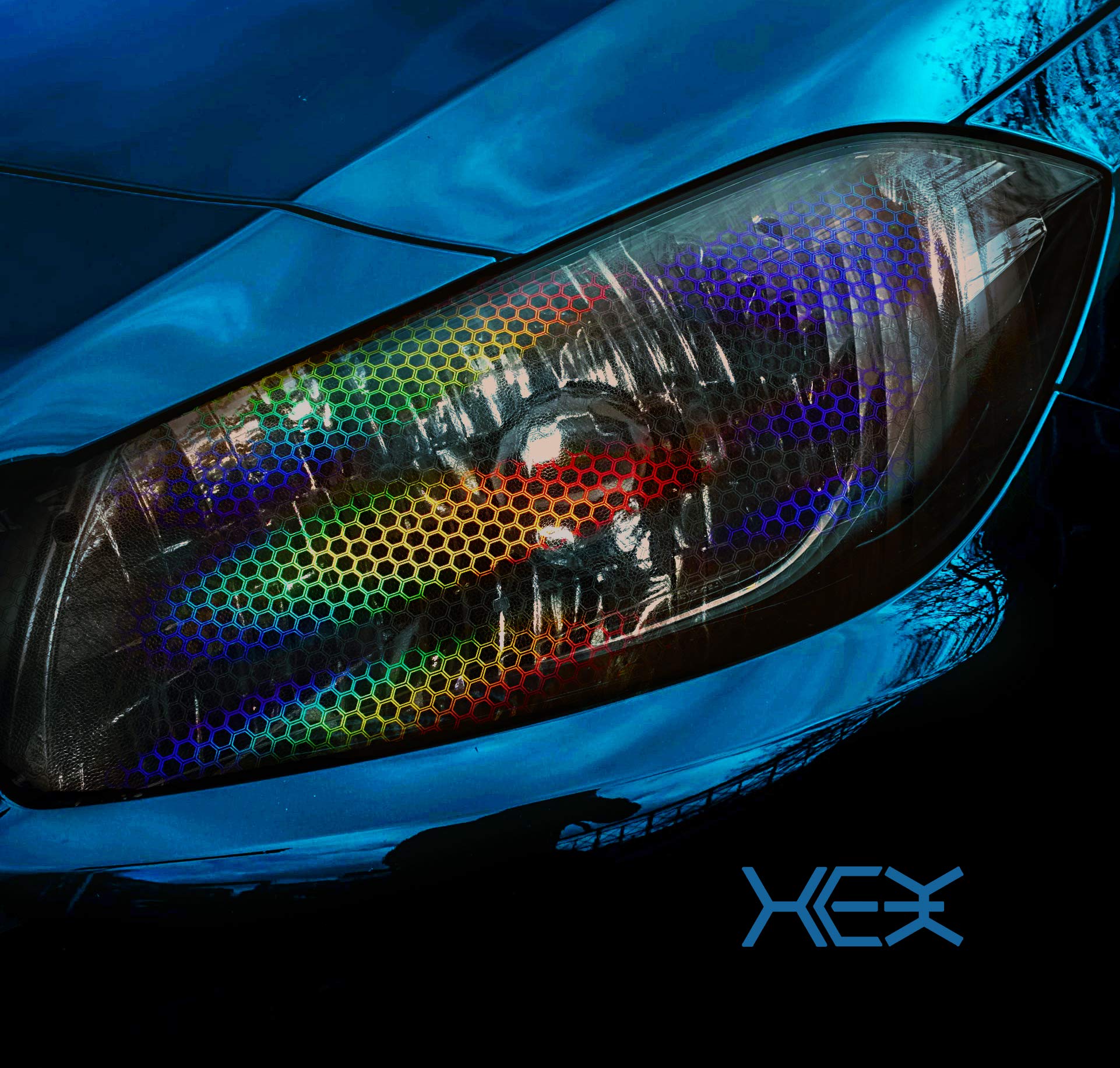 VViViD+ Bio HEX+ Air-Tint Headlight Vinyl Roll, 17.9 x 60, Smoke Large Pattern - High-Performance Tint Film for Vehicles