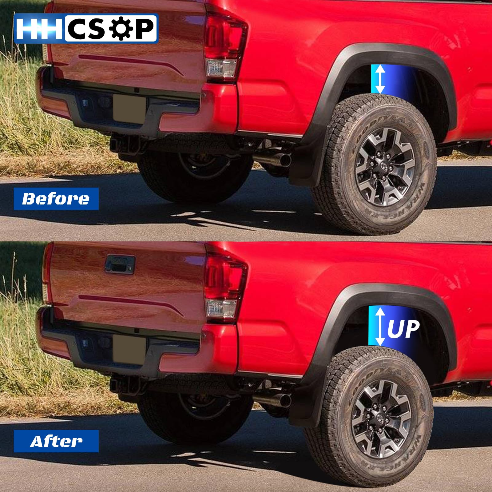 HHCSOP 2'' Rear Lift Block Kit for F150, 2 inch Rear Leveling Lift Kits Compatible with 2004-2022 Ford F-150 2WD 4WD, with Exten
