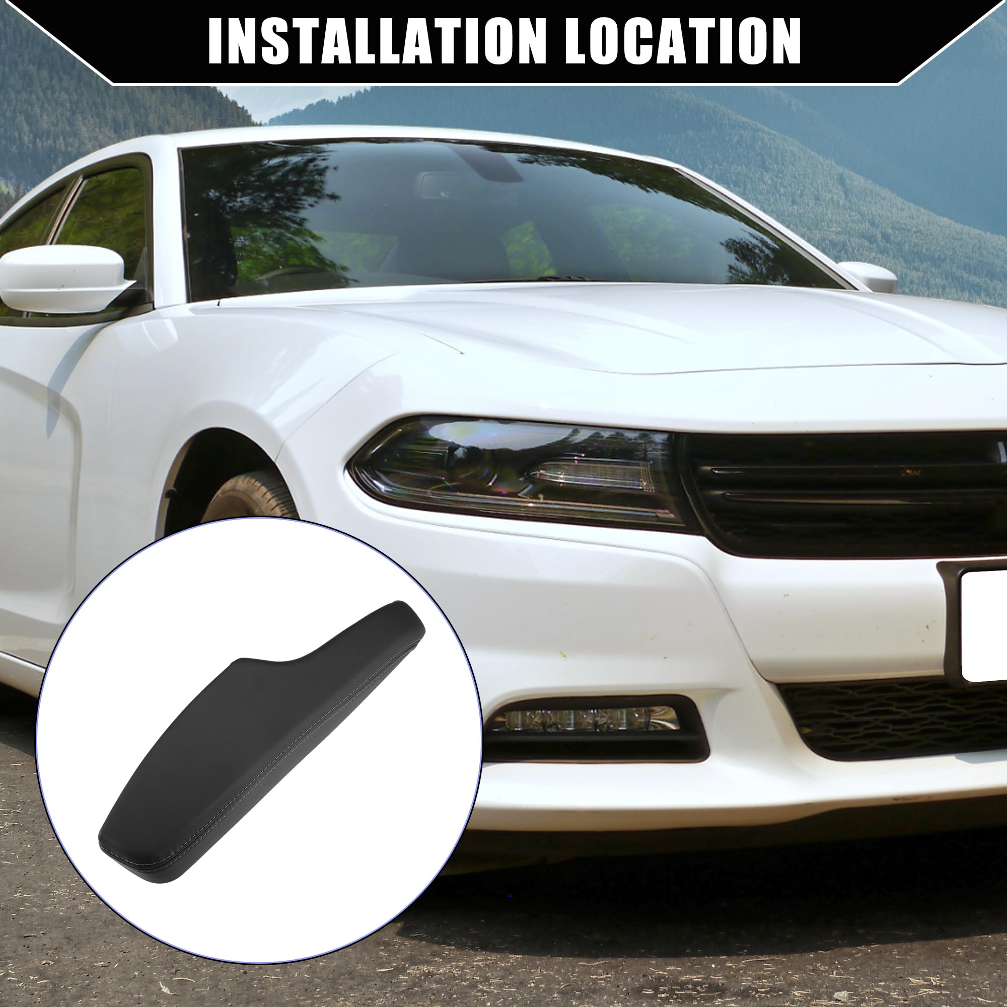 Hihaha No.1WK37DX9AB Door Armrest for Chrysler 300 2011-2012 2015-2023 for Dodge Charger 2011-2012 2015-2023 / Frond Inner Left