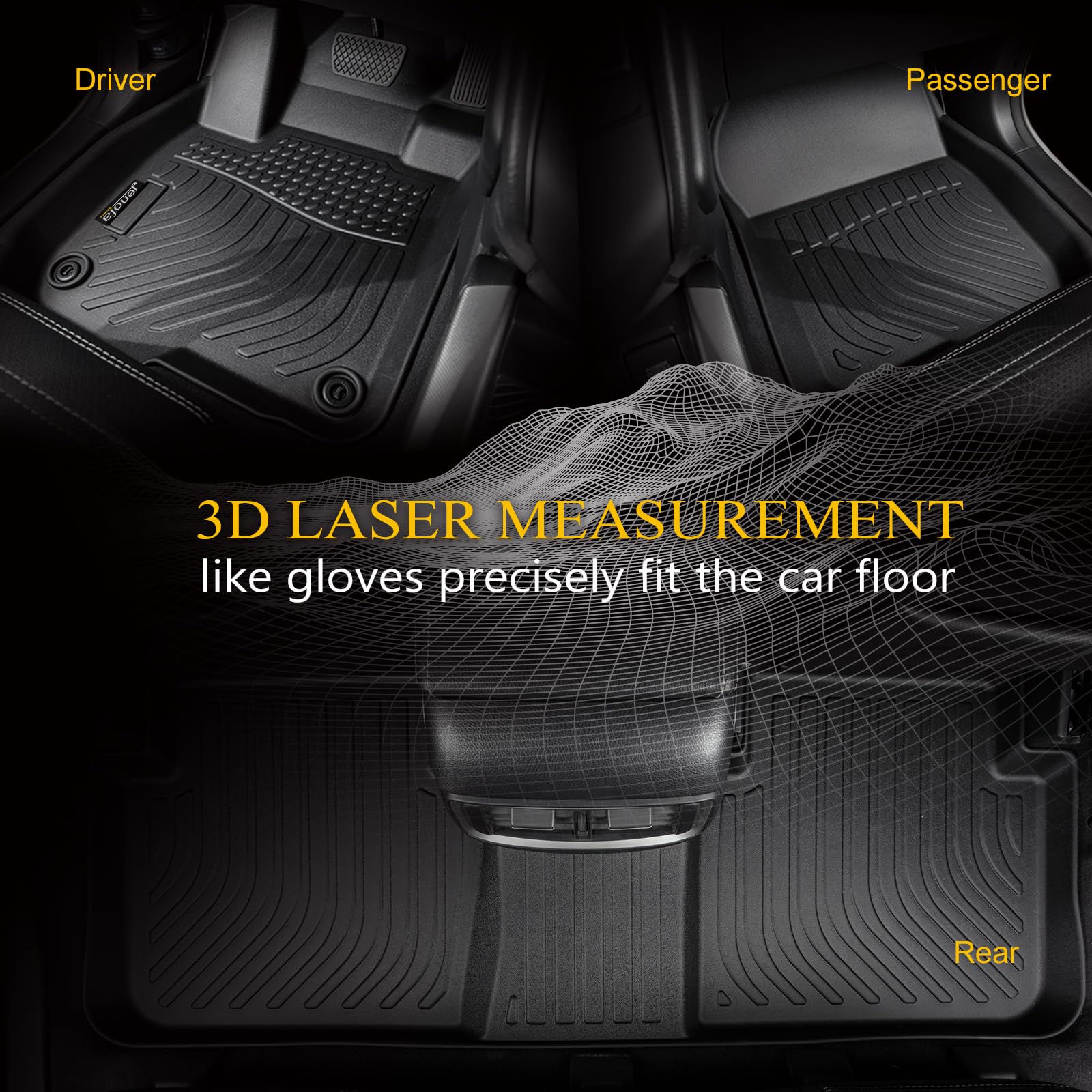 Jenofa-Floor Mats for Genesis GV80 5 Seats 2021-2024 Floor Liner All Weather Car Mats Custom Fit GV80 Durable Waterproof Floor L