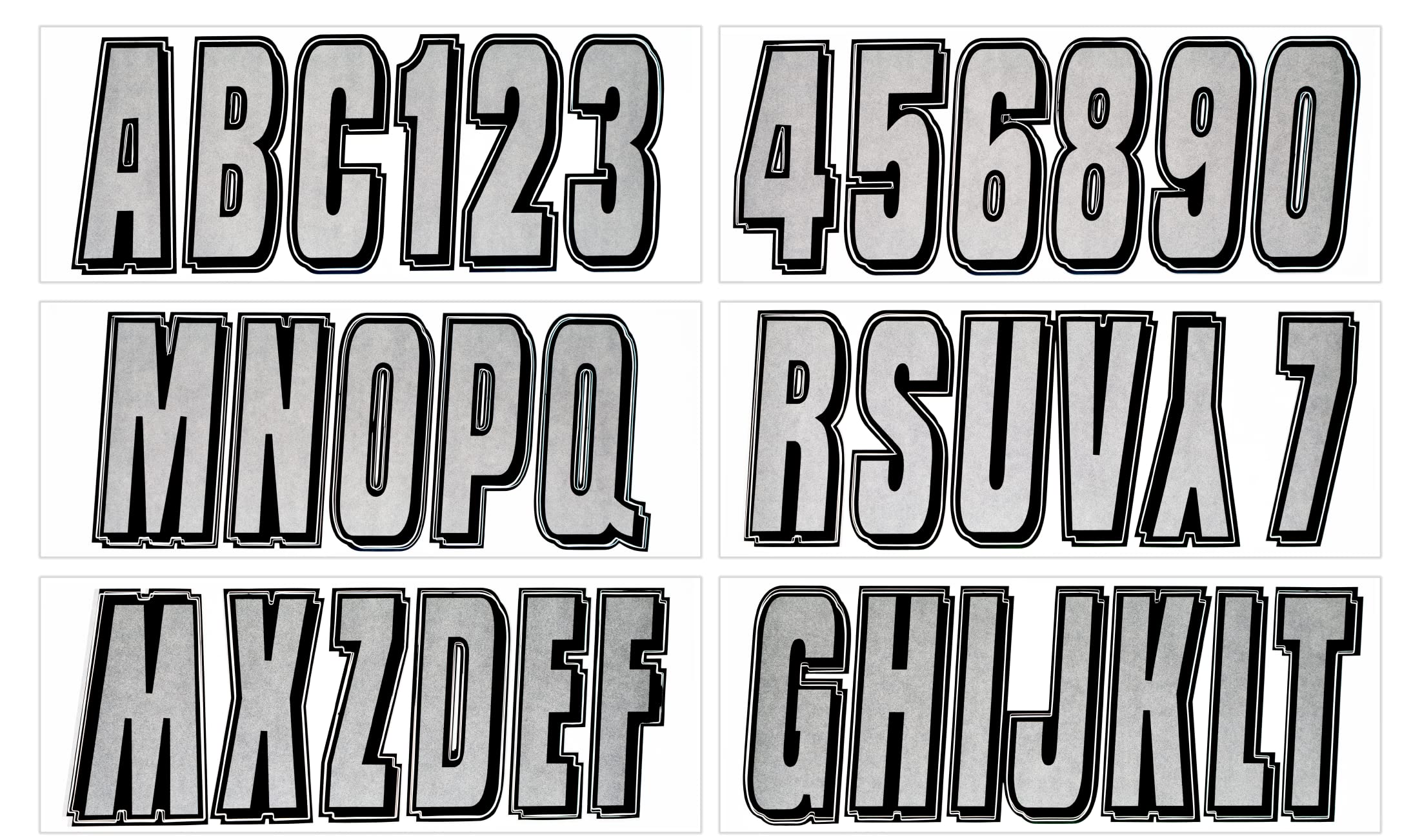 Hardline Products Series 320 Factory Matched 3-Inch Boat & Pwc Registration Number Kit, Silver/Black - Siblk320