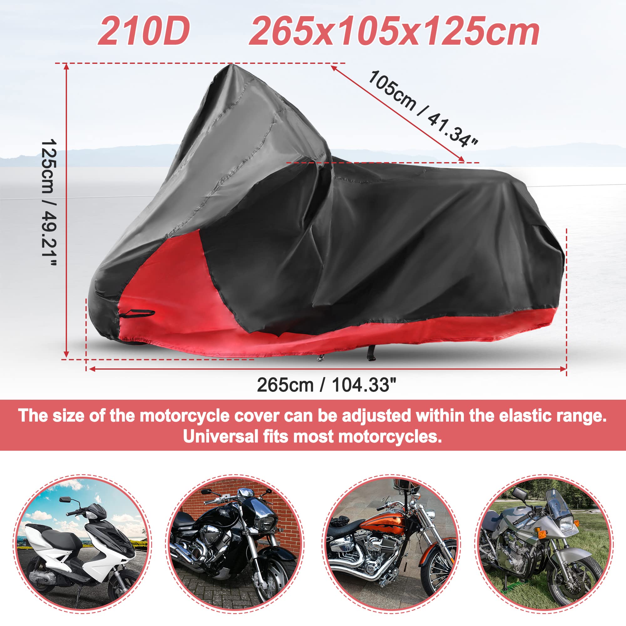 X Autohaux 2 In 1 Motorcycle Cover Waterproof Covers Rain Dust Protector For Harley Street Glide Flhx Road Glide Fltrx 1250 Spor