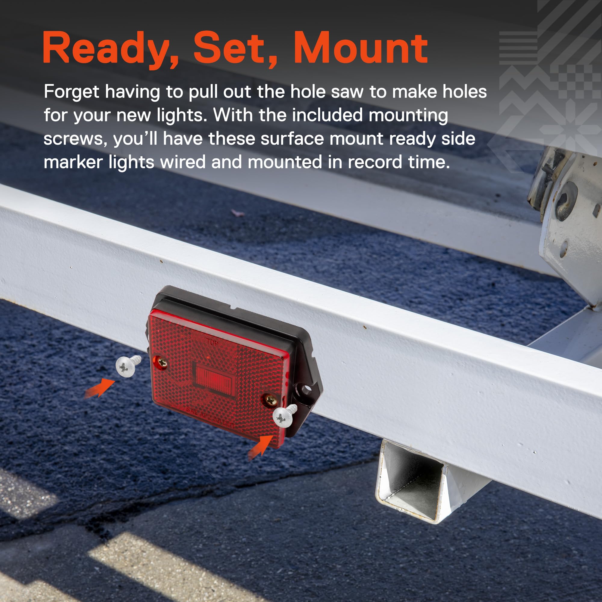 True Mods 2Pc 2X3 3X2 Inch Red Led Surface Mount Side Marker Light [Dot Fmvss-108] [Sae Ap2] [Ip67 Waterproof] [Integrated Refle