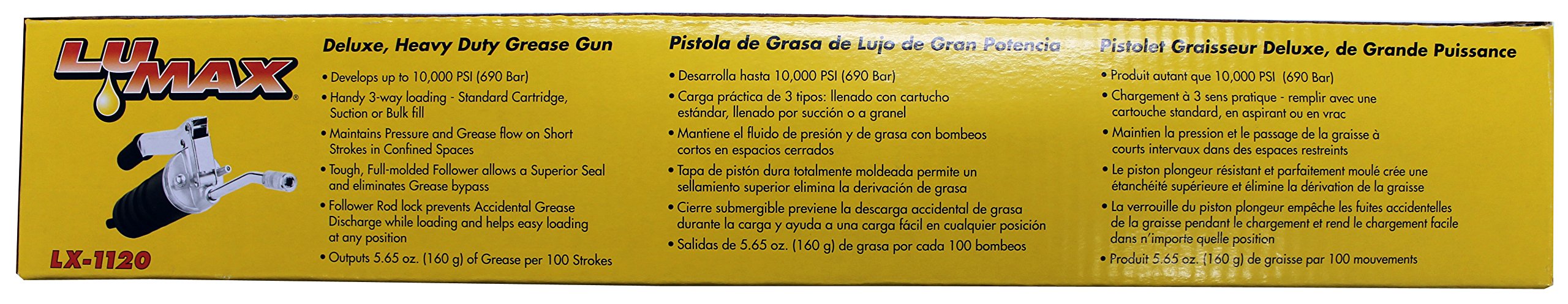 Lumax Black Heavy Duty Deluxe Lever Grease Gun, Lx-1120