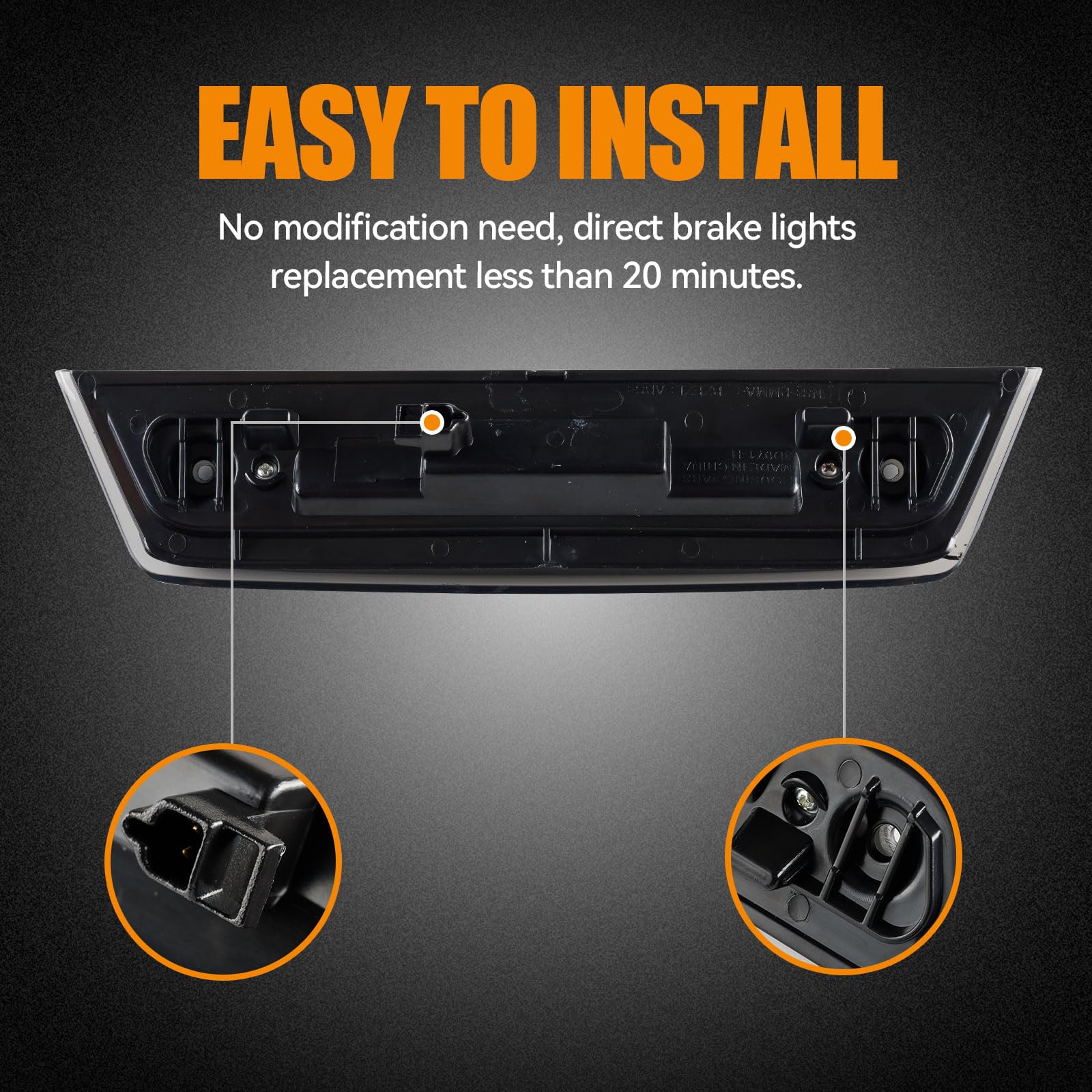 Cxdar Third 3Rd Brake Light Led For 2010-2016 Dodge Journey, High Mount Rear Brake Lights Assembly For 10-16 Journey, Waterproof