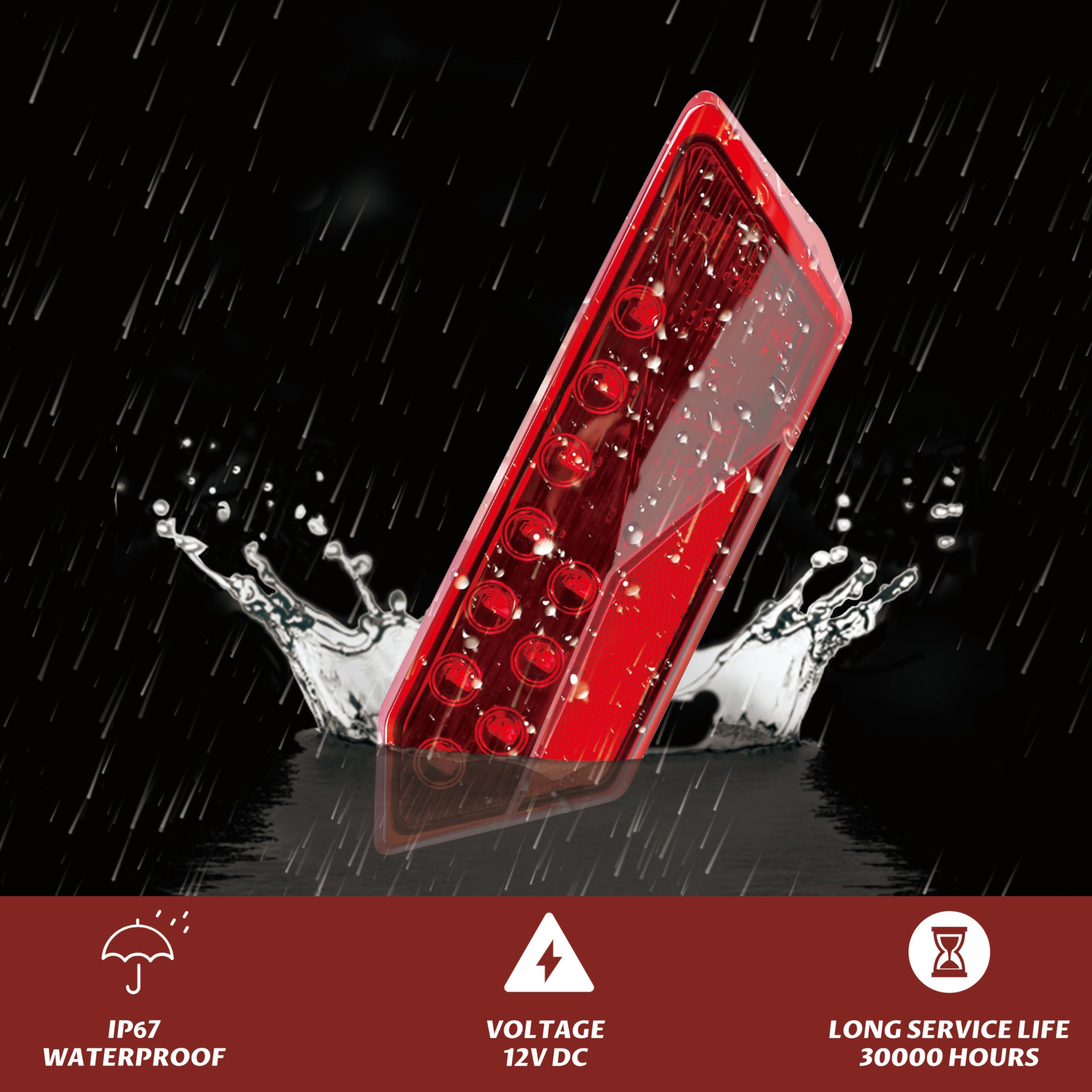 Sautvs Led Tail Lights For Rzr 900 Xp 1000 14-19, Red Rear Brake Stop Lights Taillights Tail Lamps For Polaris Rzr 900 1000 S Xp Turbo 2014-2019/Rzr Trail 2020-23 Accessories(2Pcs, #2412341/#2412342)