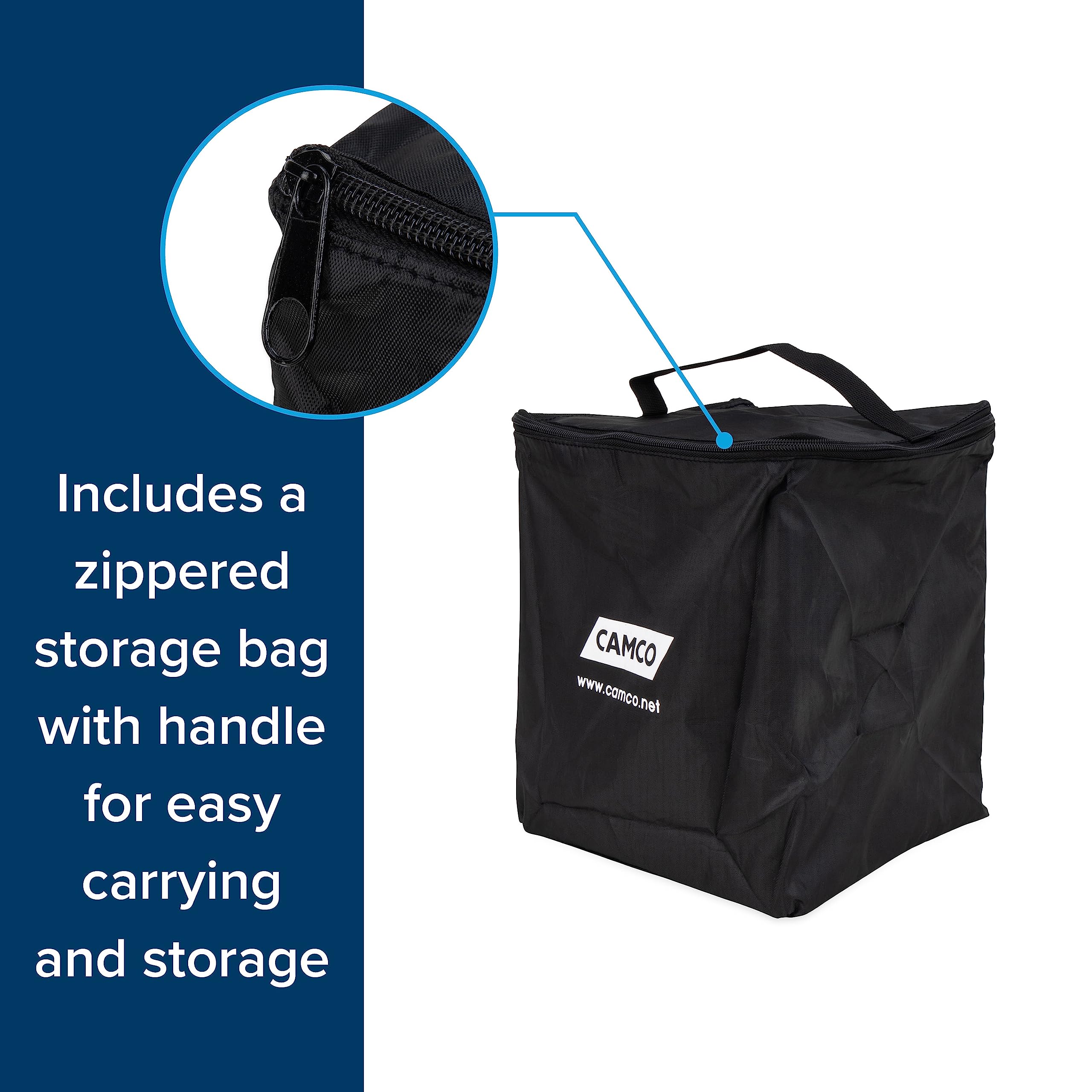 Camco RV Leveling Blocks - Features Interlocking Nested Design & Includes Zippered Bag for RV Storage - Each Camper Leveling Blo