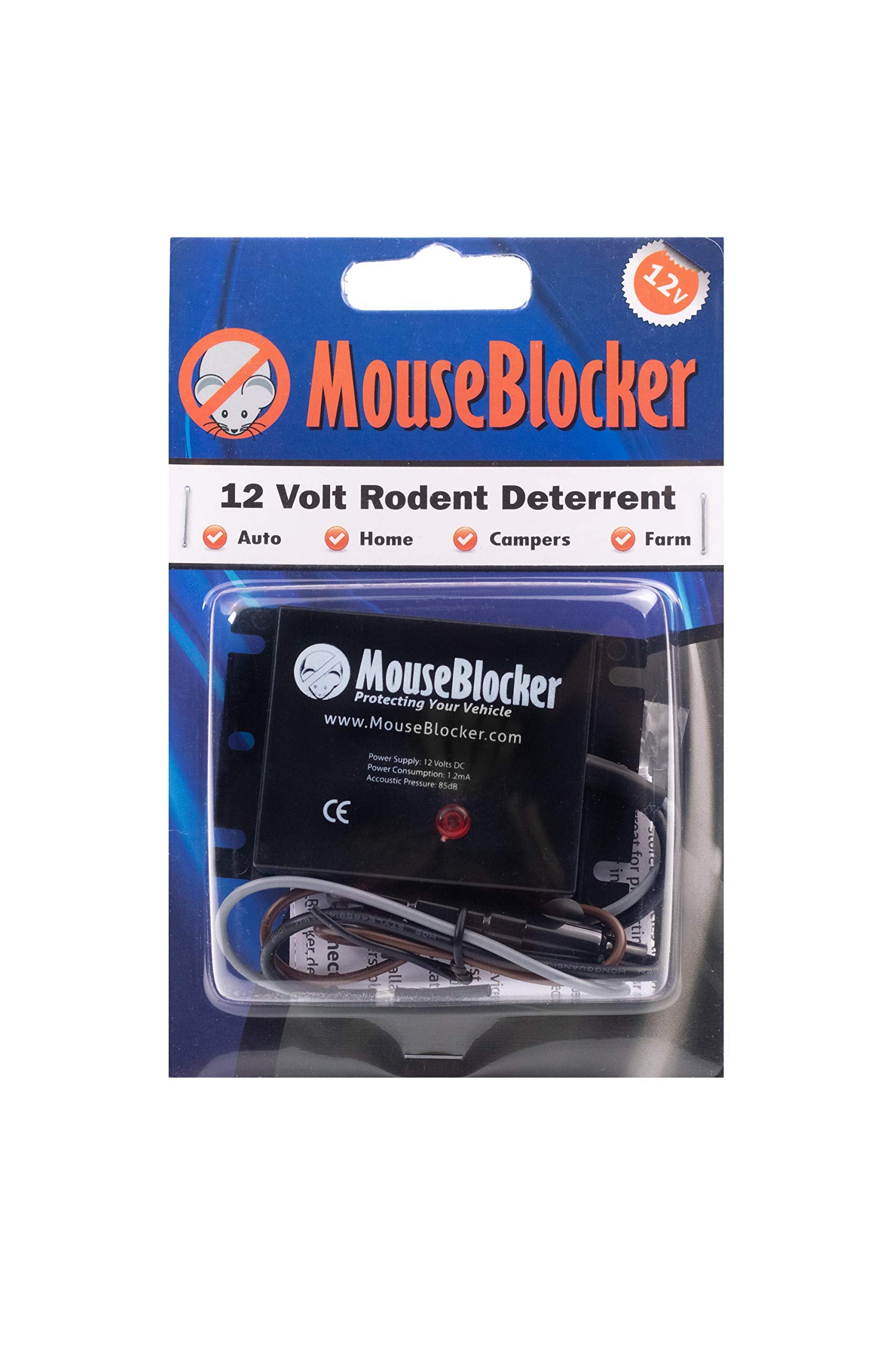 MouseBlocker 12V Ultrasonic Under Hood Mouse and Rodent Deterrent for Your Vehicle