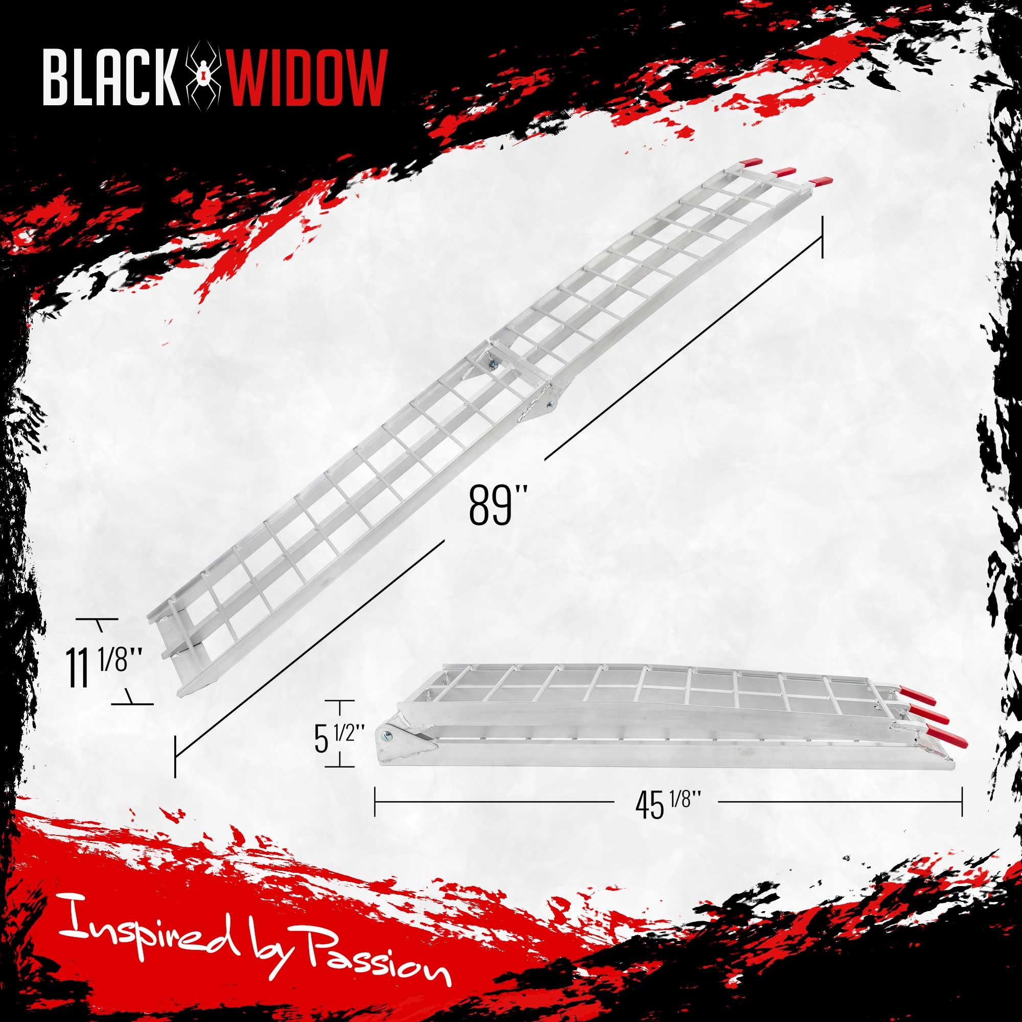 Black Widow Afl-9012 Single Runner Motorcycle Ramp – Finger-Style Lip, Rung Surface