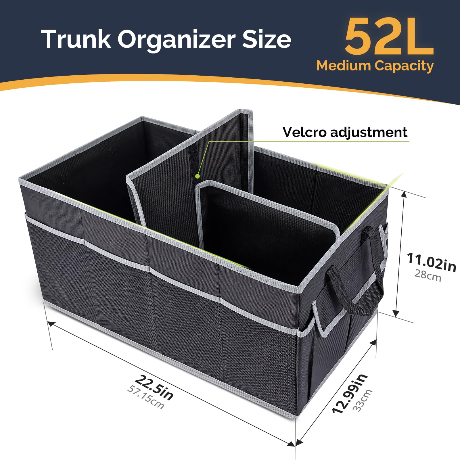 Miu Color Trunk Organizer For Suv (Black Gray, Standard)